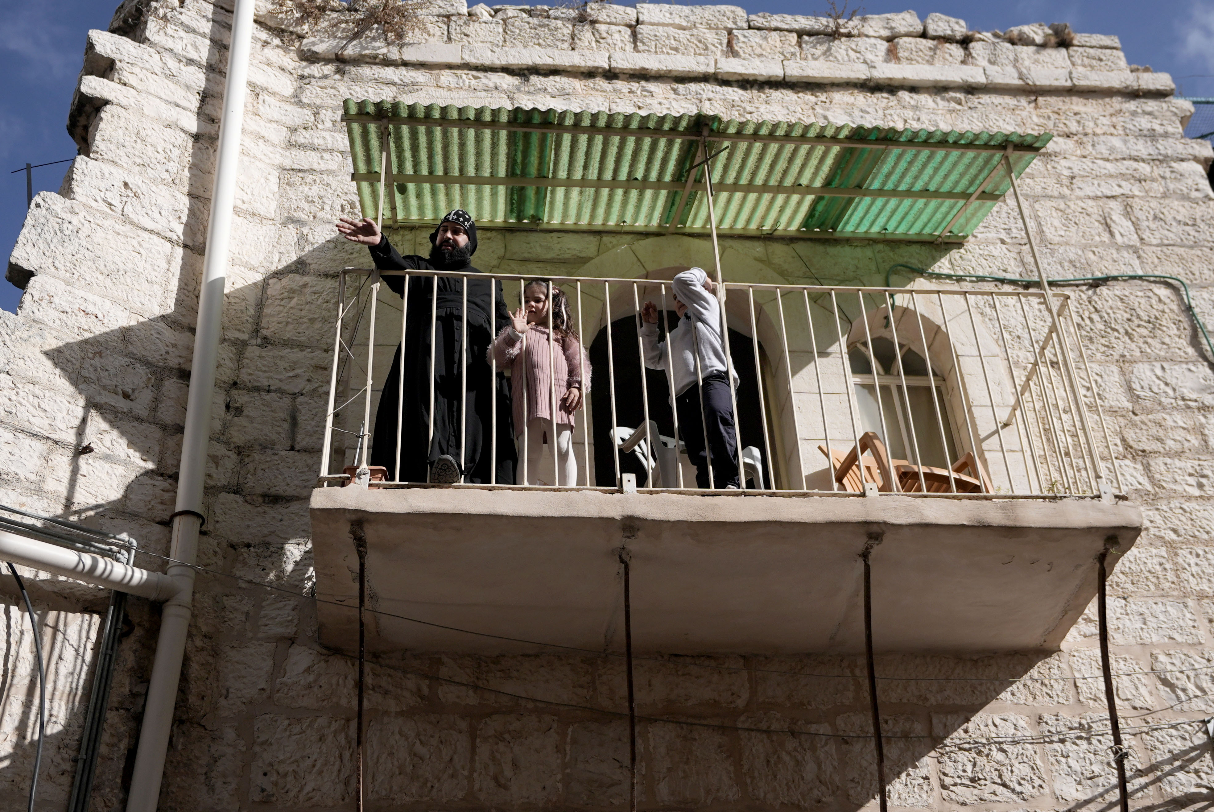 A view of silent streets near the Church of Nativity as Christians prepared to mark its second bleak Christmas due to the ongoing war in Gaza, in Bethlehem, West Bank on December 24