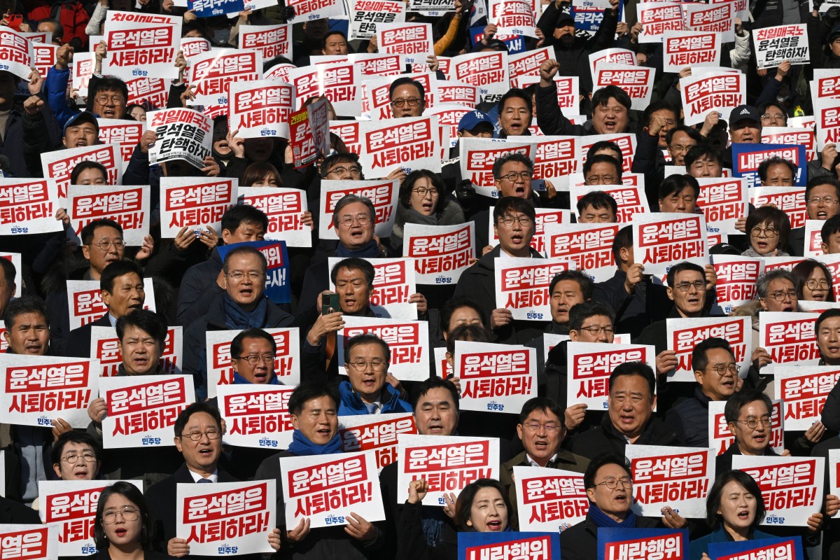 Protests for South Korean president to step down over martial law bid