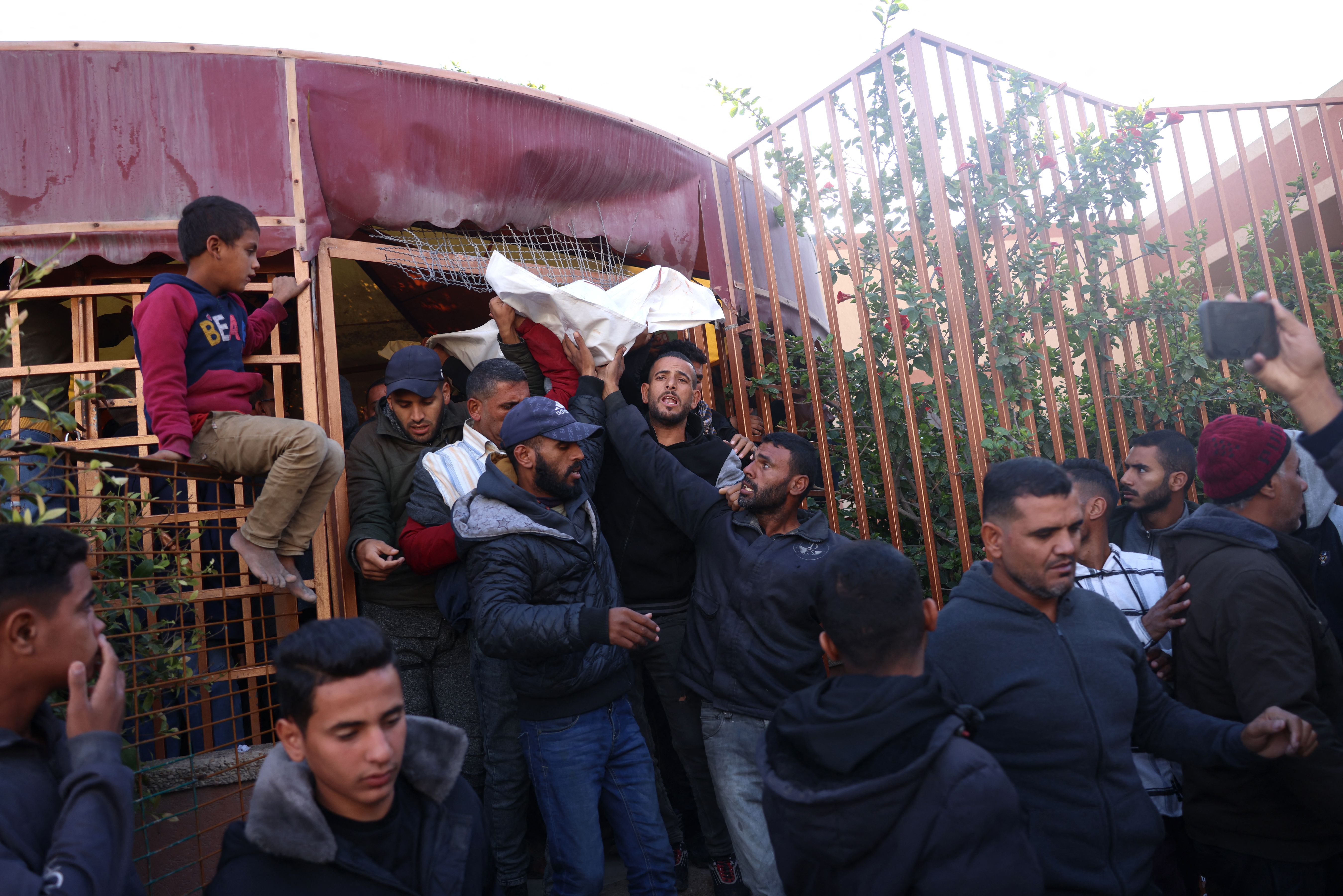 Israeli strike in Nuseirat in the central Gaza Strip