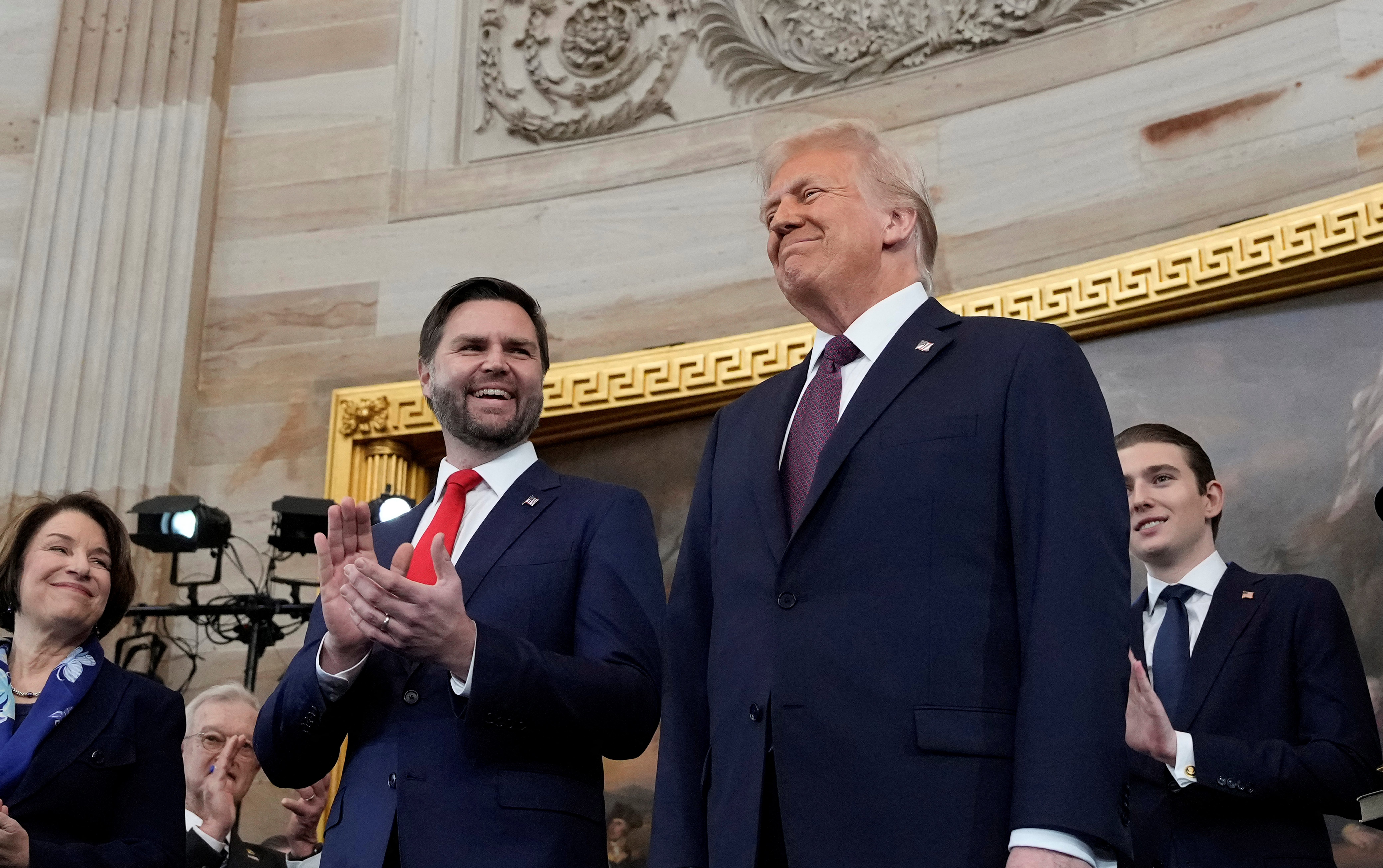 Donald Trump and JD Vance at the inauguration in the US Capitol