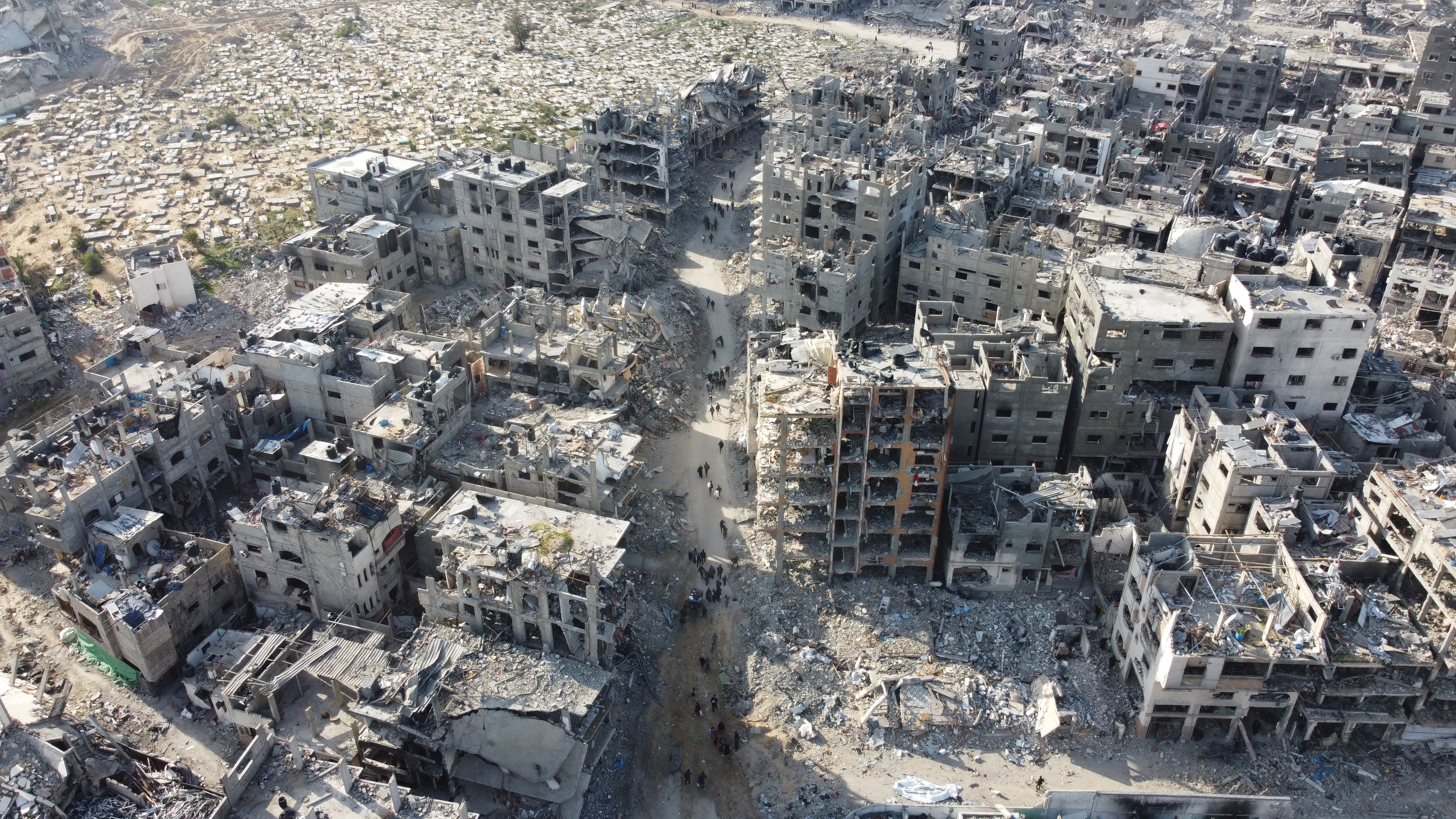 The destruction inflicted by the Israeli army on Jabalia