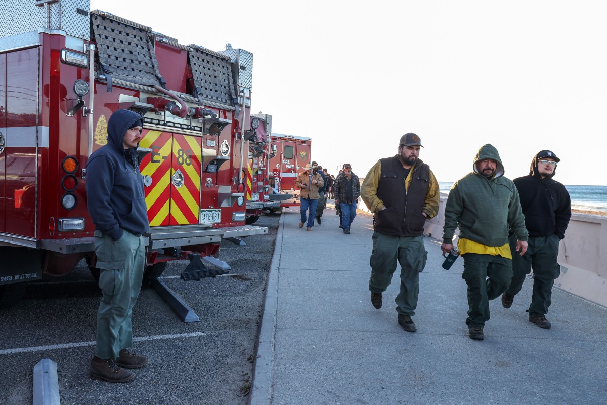 first responders base camp set up at Zuma Beach