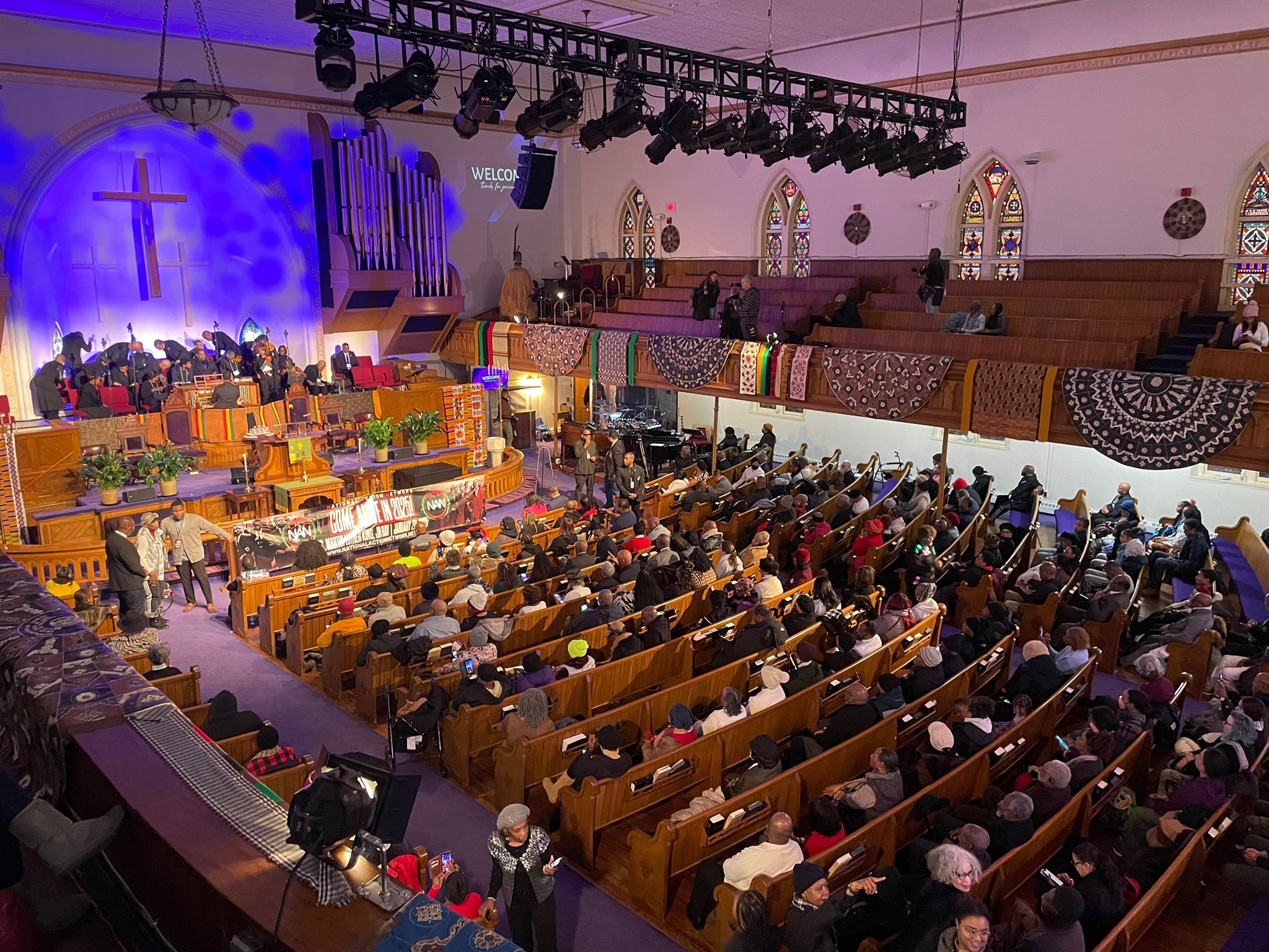 A crowd in AME Church