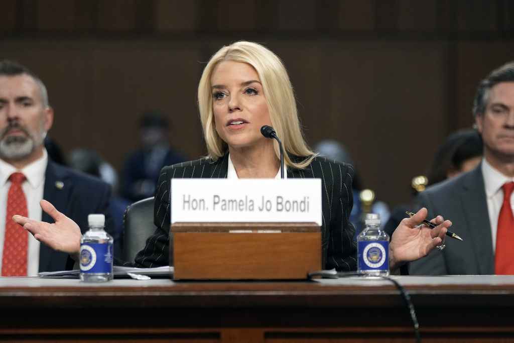 Pam Bondi speaks before the Senate