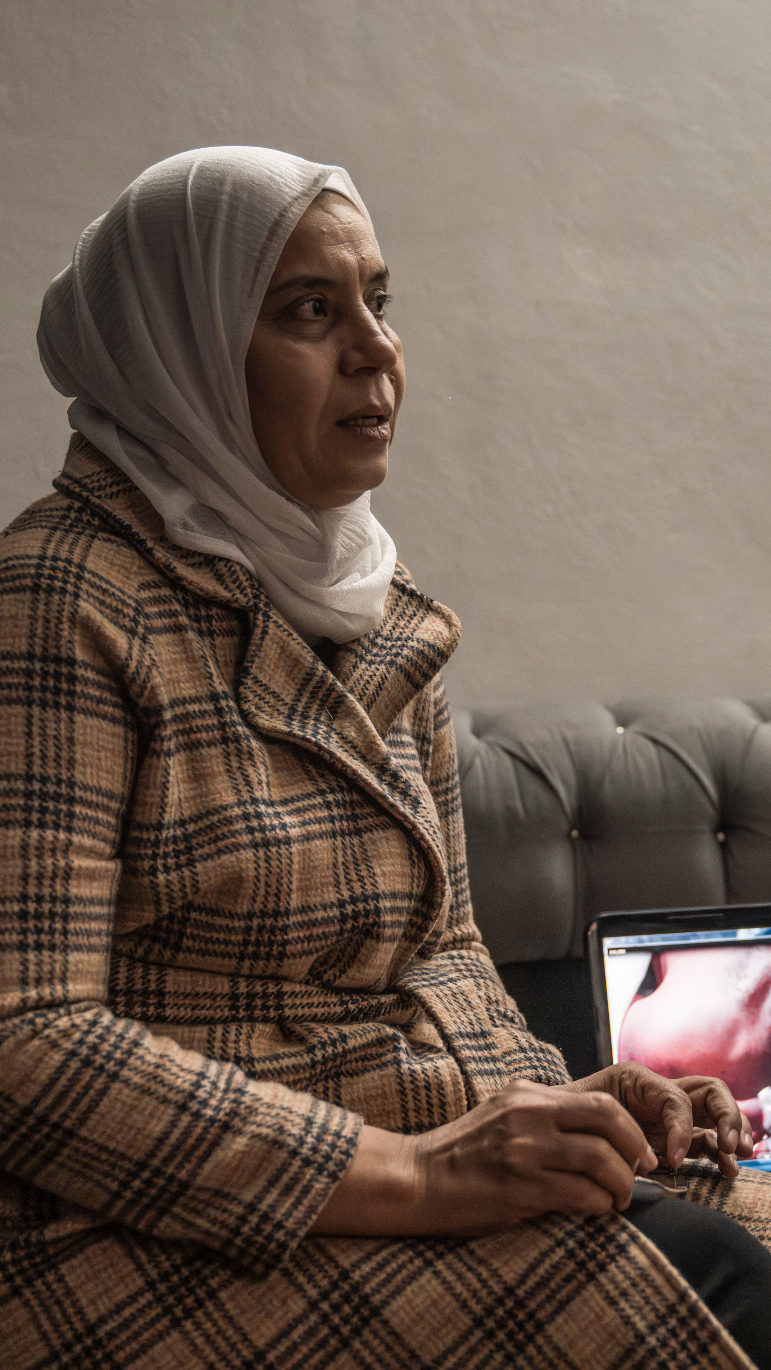 Khijou al-Khateeb’s brother, who she says regime soldiers beat and killed in 2013, leaving his body in the street unattended for four days