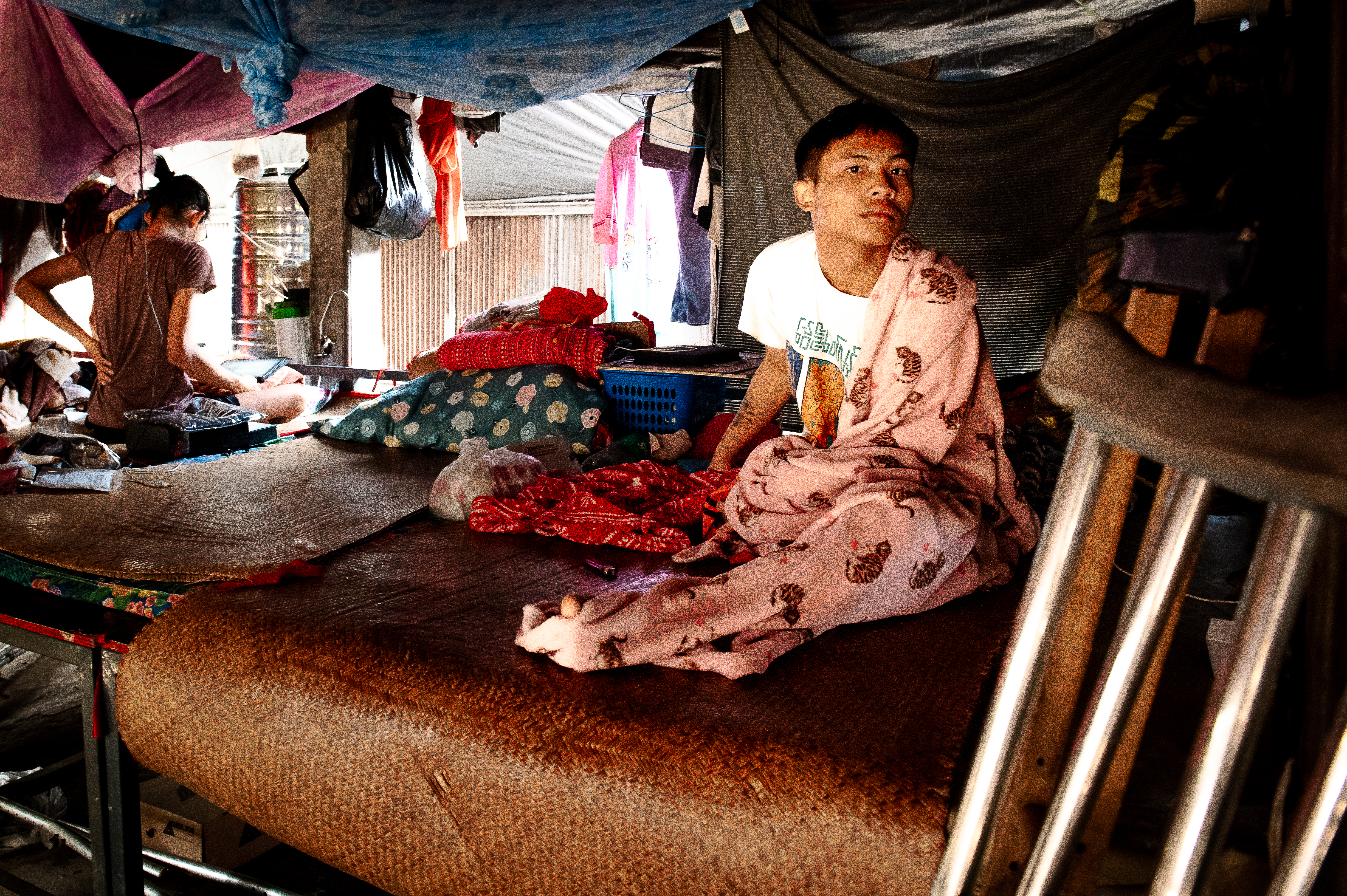 The youngest fighter at Sunshine Care Centre, 18-year-old Chit Oo had a leg amputated due to a landmine [Ali MC/Al Jazeera]