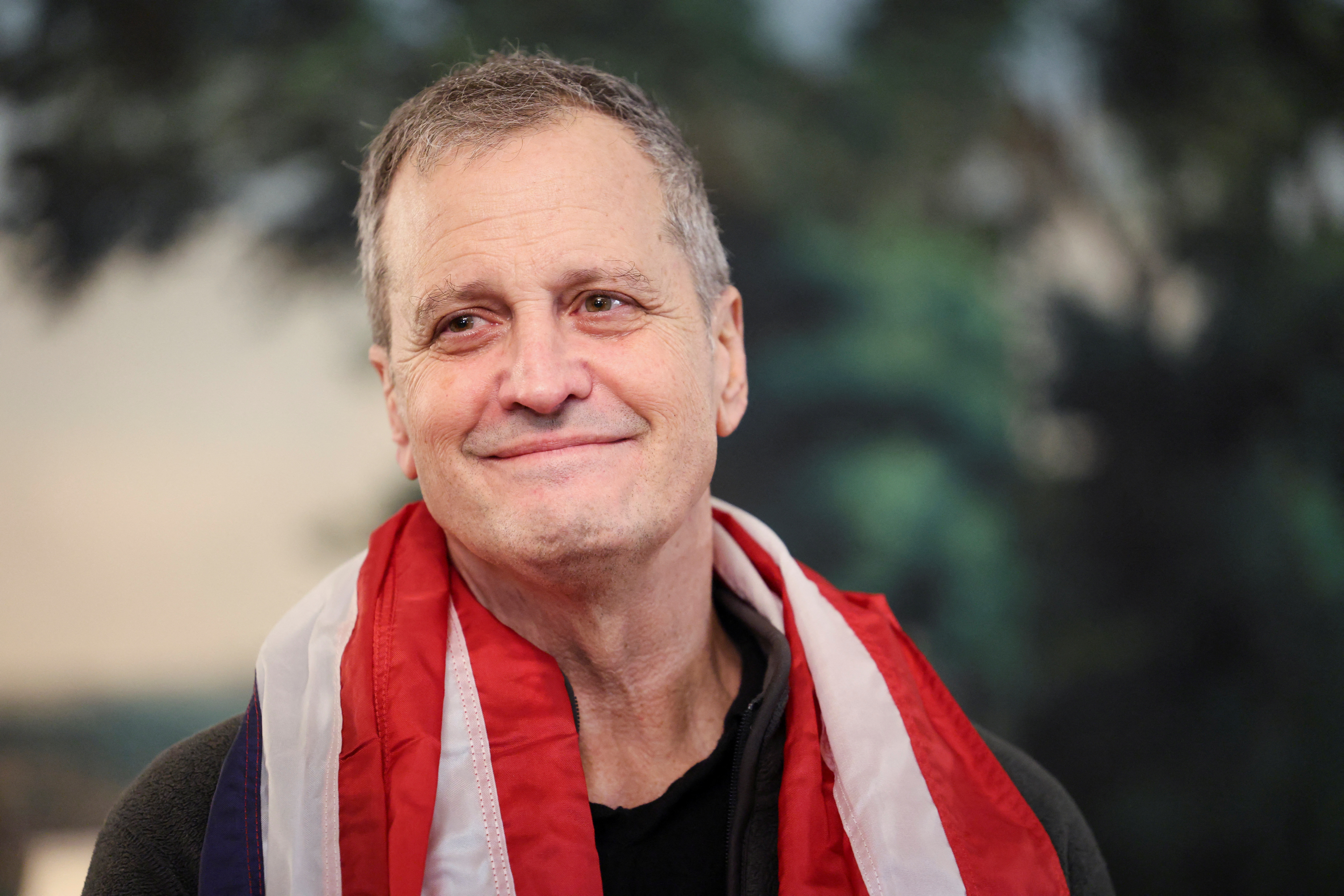 Released American schoolteacher Marc Fogel at the White House in Washington, DC on February 11, 2025