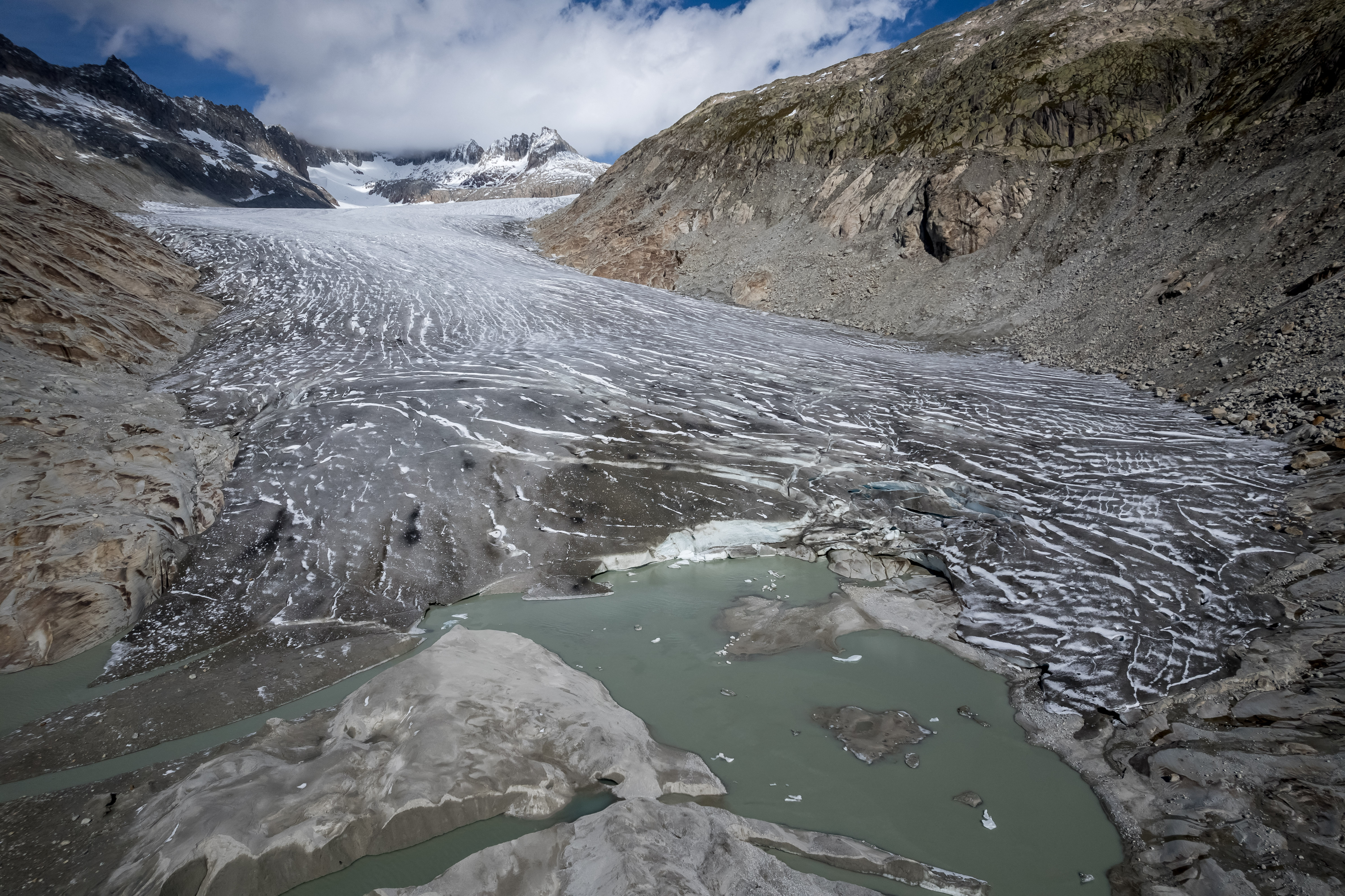 This aerial photograph taken above Gletsch