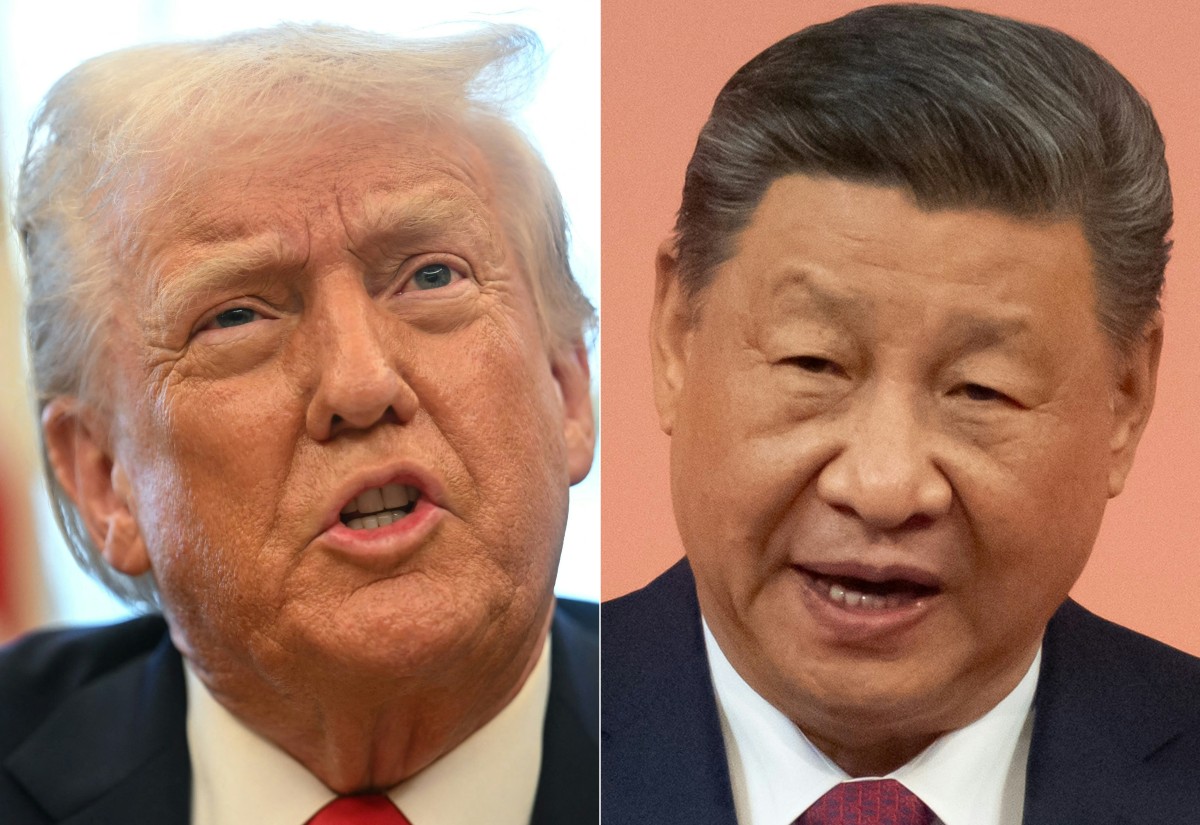 US President Donald Trump, left, and China's President Xi Jinping