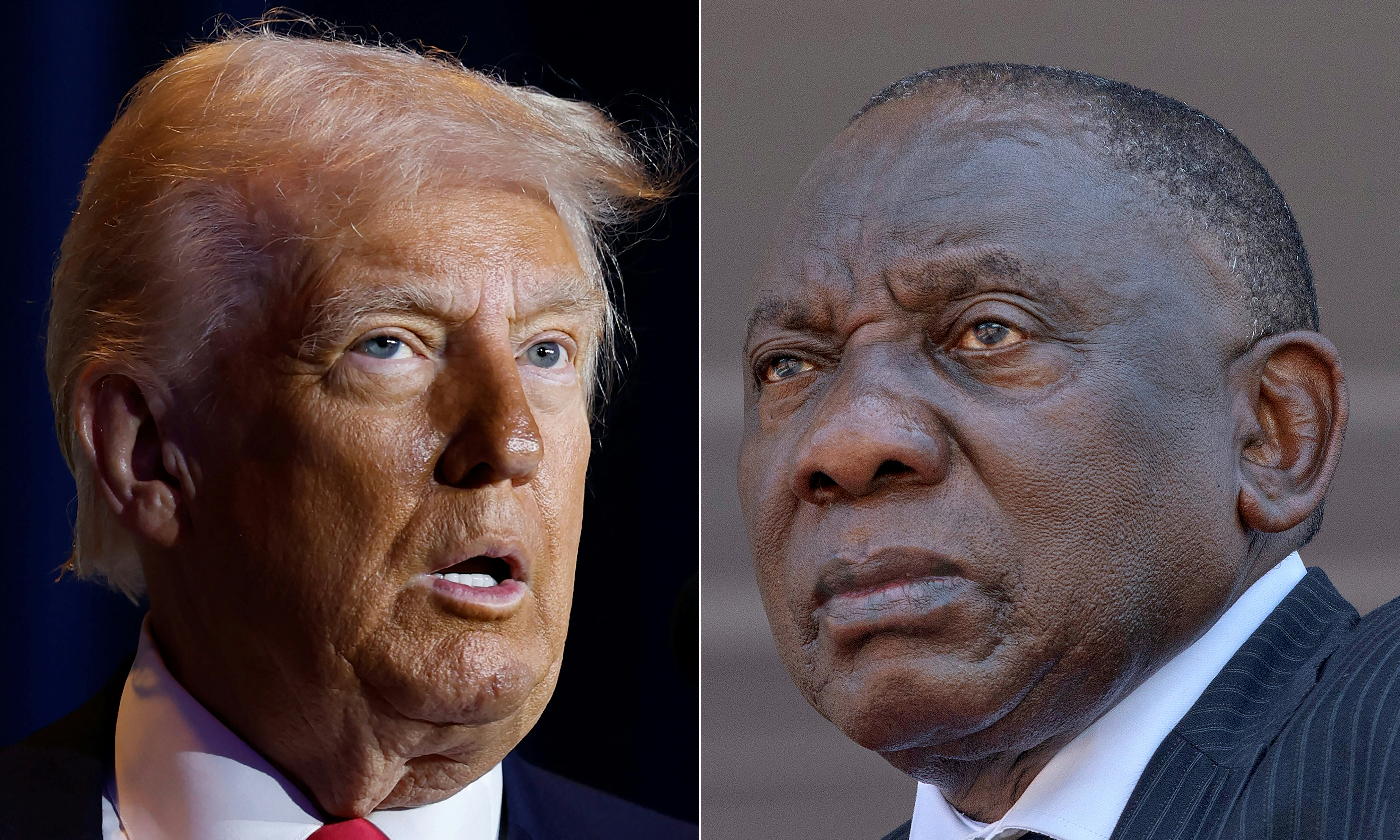 US President Donald Trump (L) and South African President Cyril Ramaphosa.