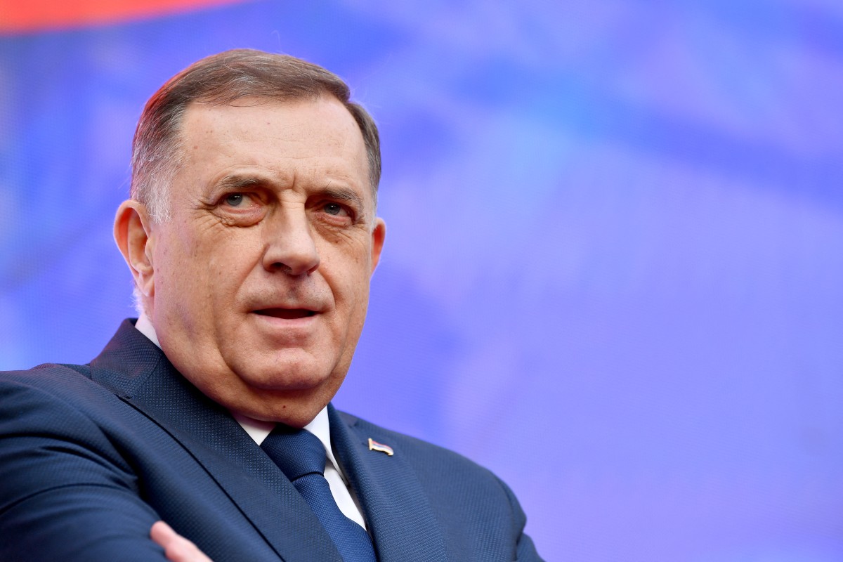 Bosnian Serb leader Milorad Dodik addresses his supporters during a rally organized on the eve of a court verdict for him in Banja Luka, on February 25, 2025. [File: Elvis Barukcic/AFP]