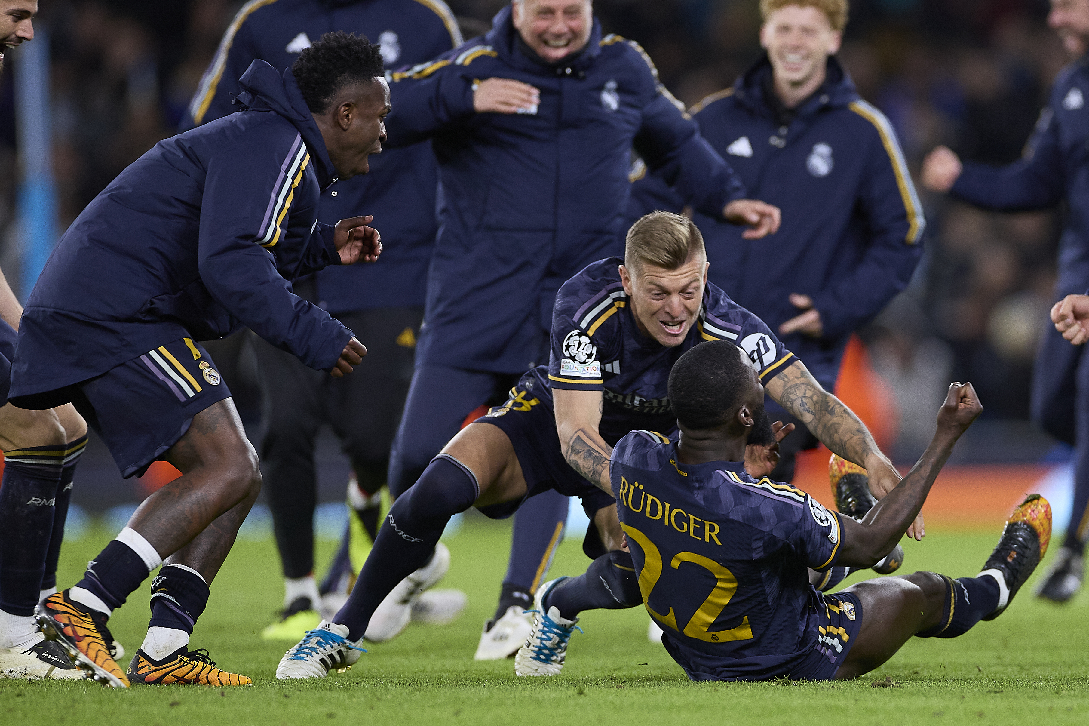 Antonio Rudiger reacts.