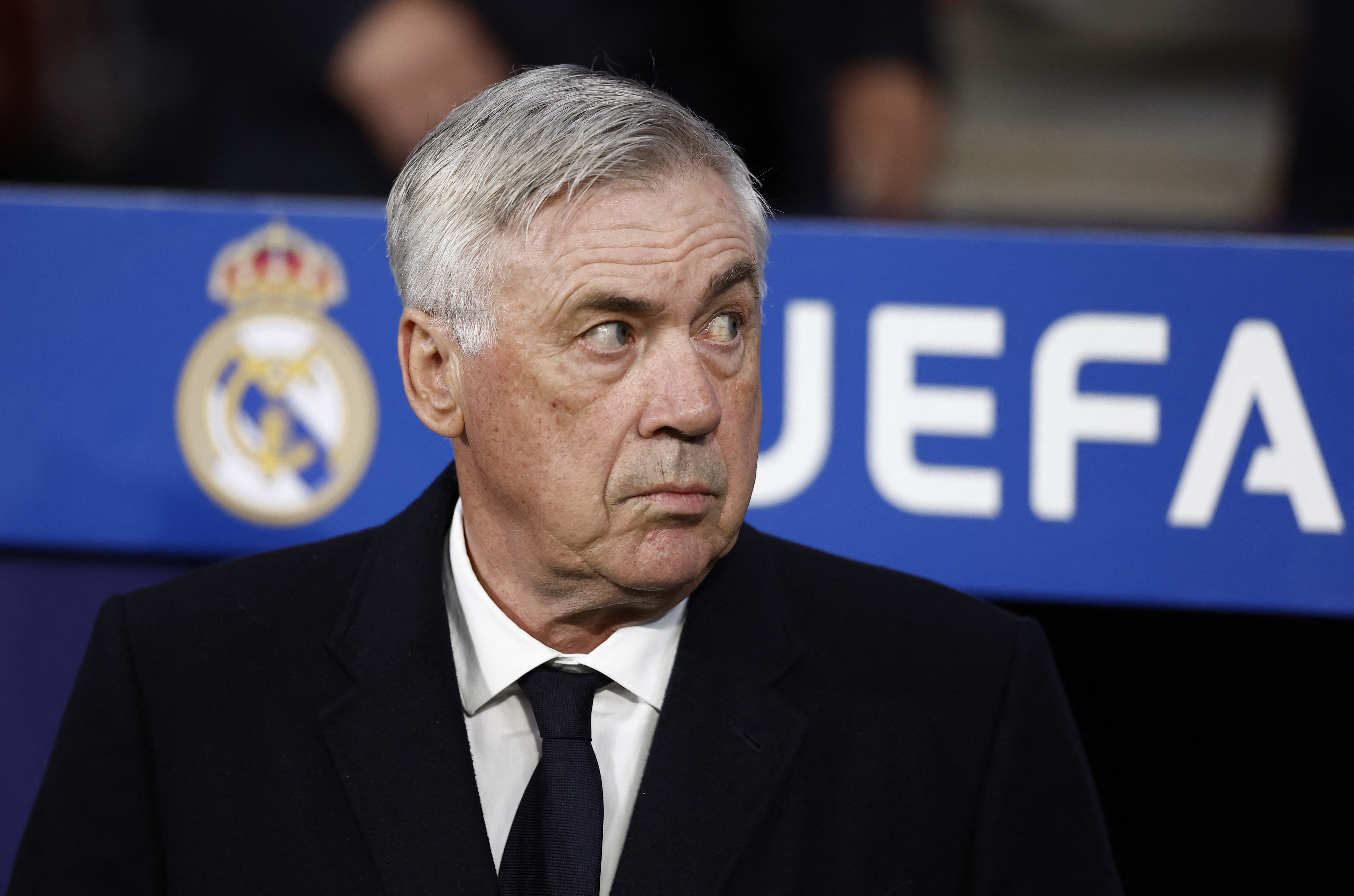 Real Madrid coach Carlo Ancelotti looks on before a match.