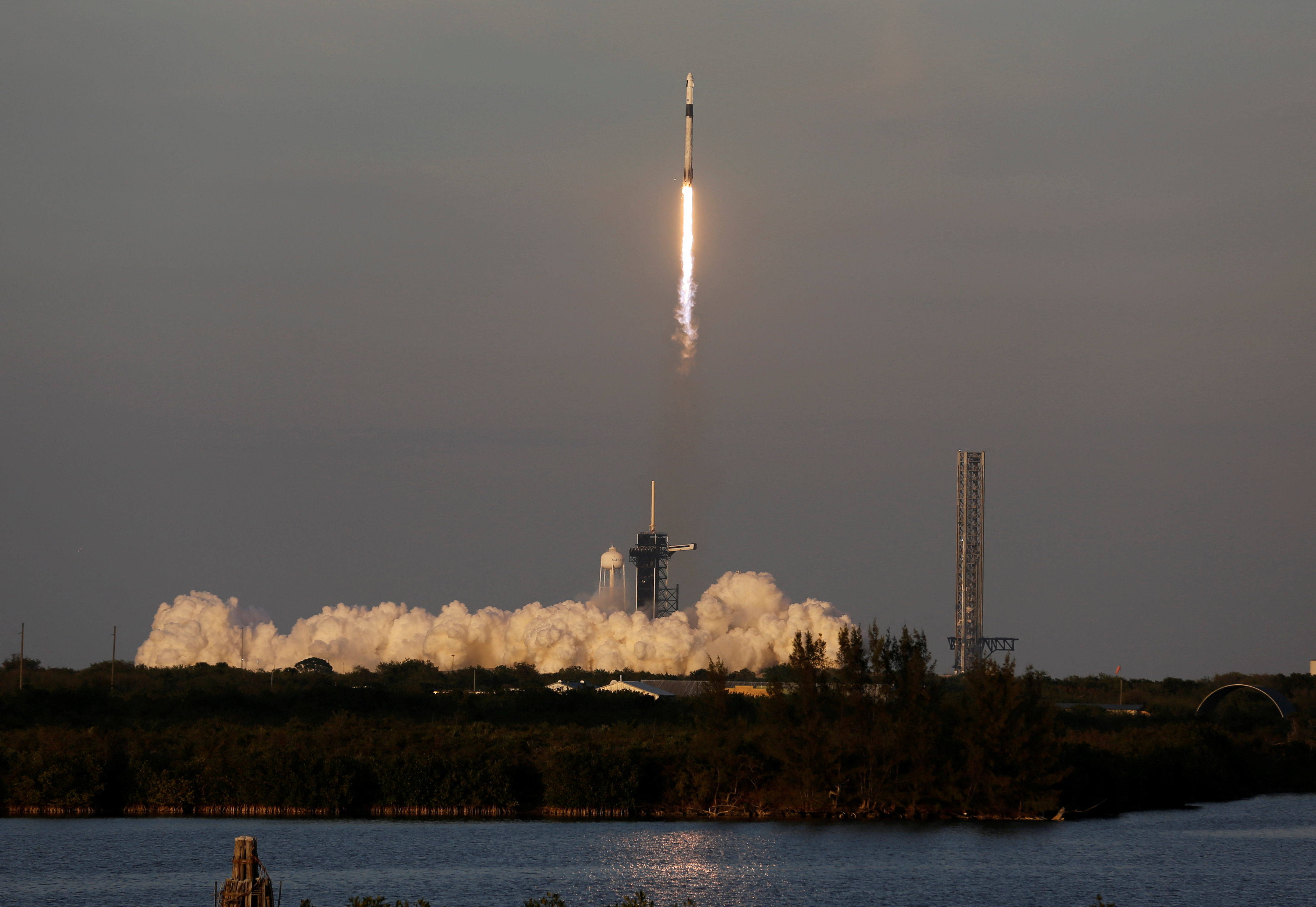 SpaceX's Falcon 9 rocket lifts off.