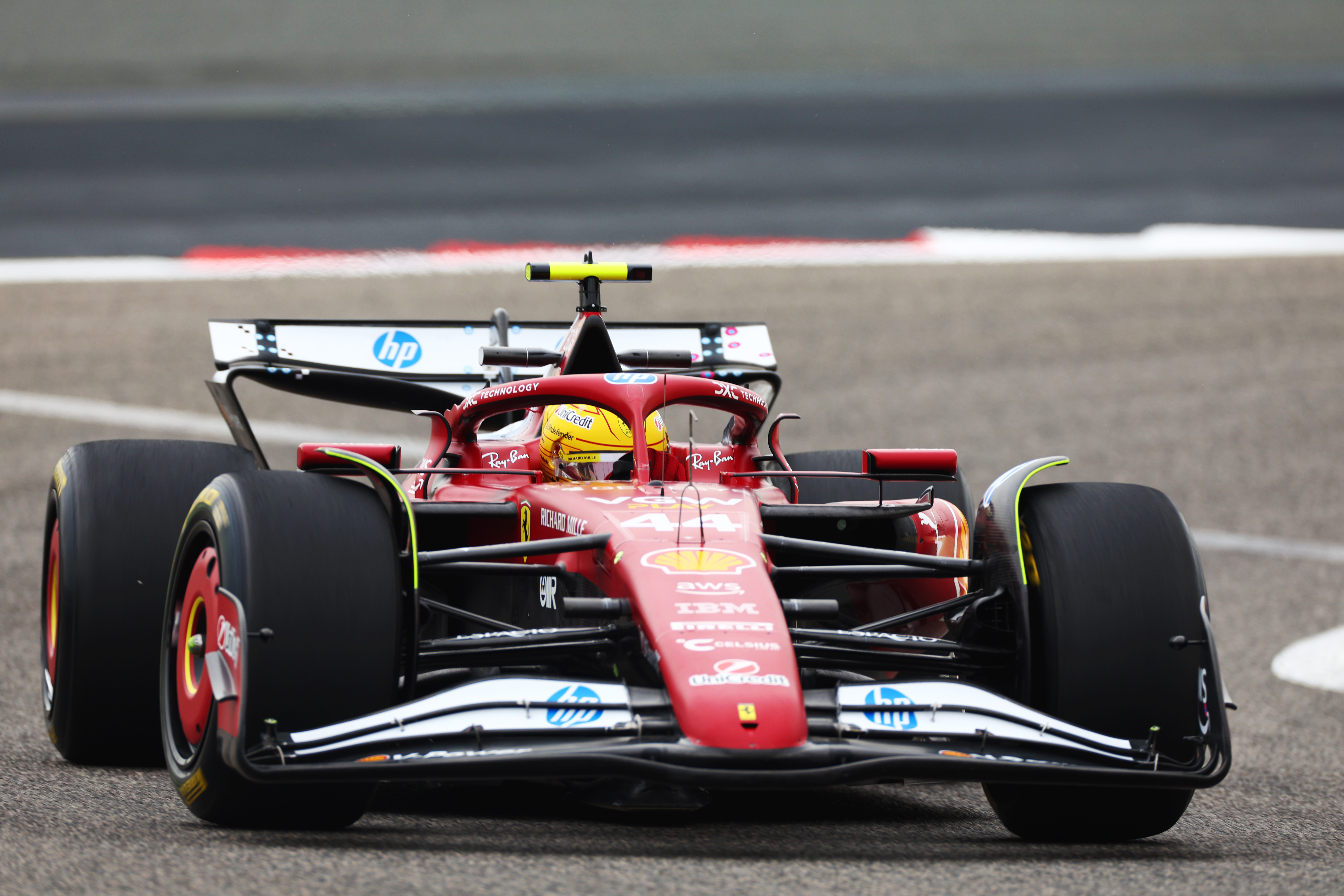 Lewis Hamilton in action.