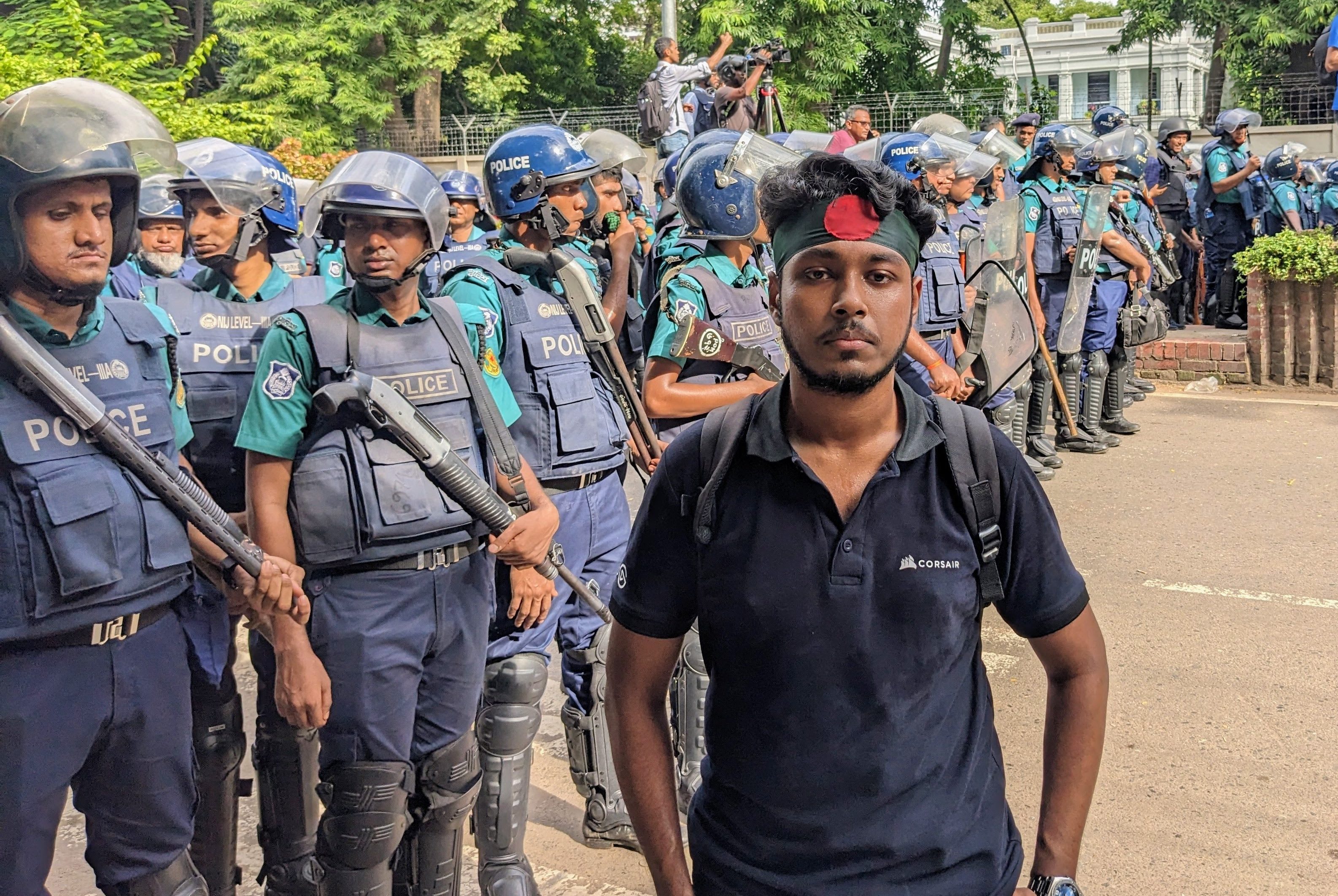 Maydul Hassan, who was mugged twice a week in February 2025, during the student-led uprising on July 17th at Dhaka University. This photo was captured in his Pixel 4XL, which was snatched off him on February 13th.