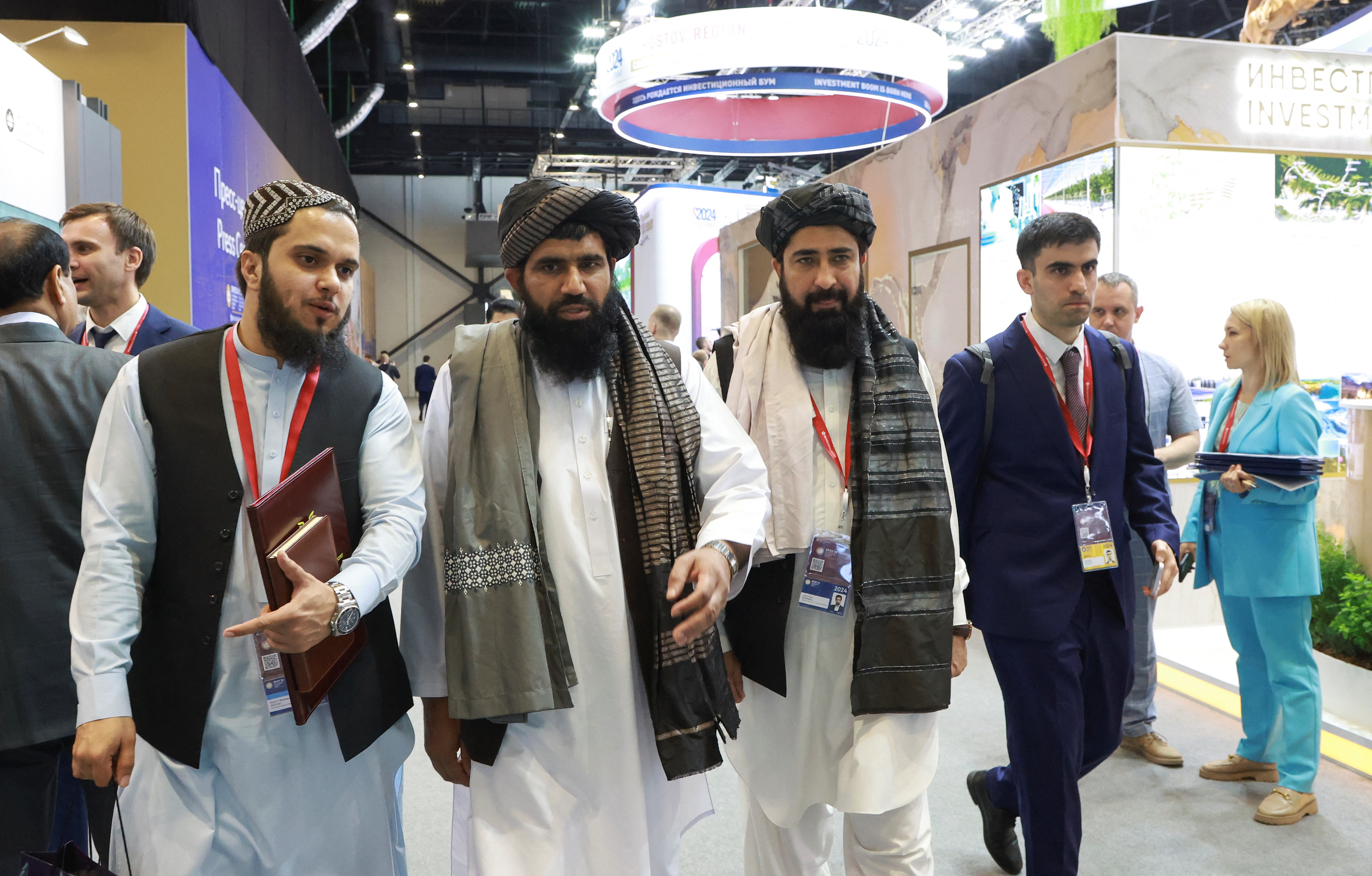 Members of Afghanistan's delegation attend the St Petersburg International Economic Forum.