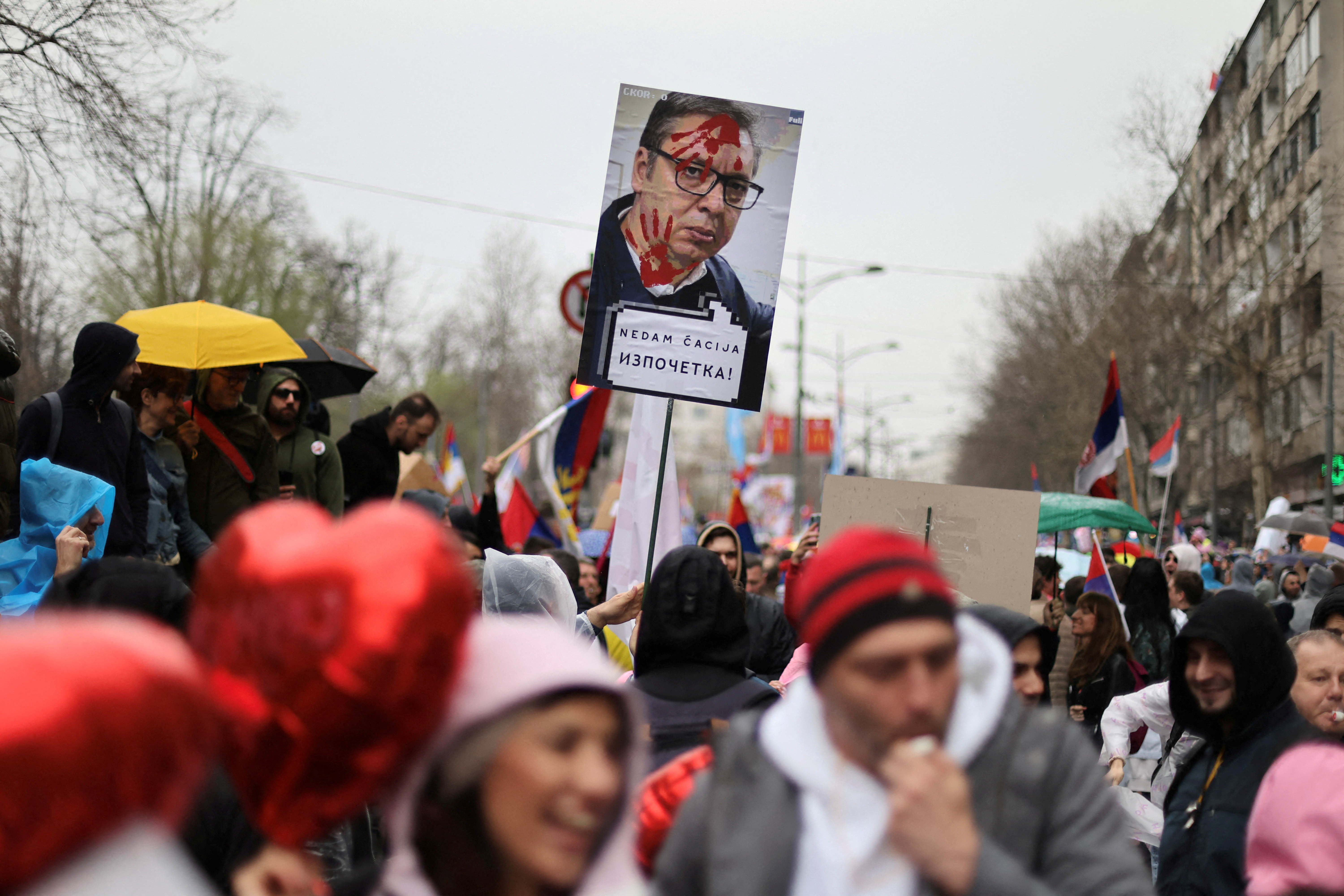 Protesters in Serbia