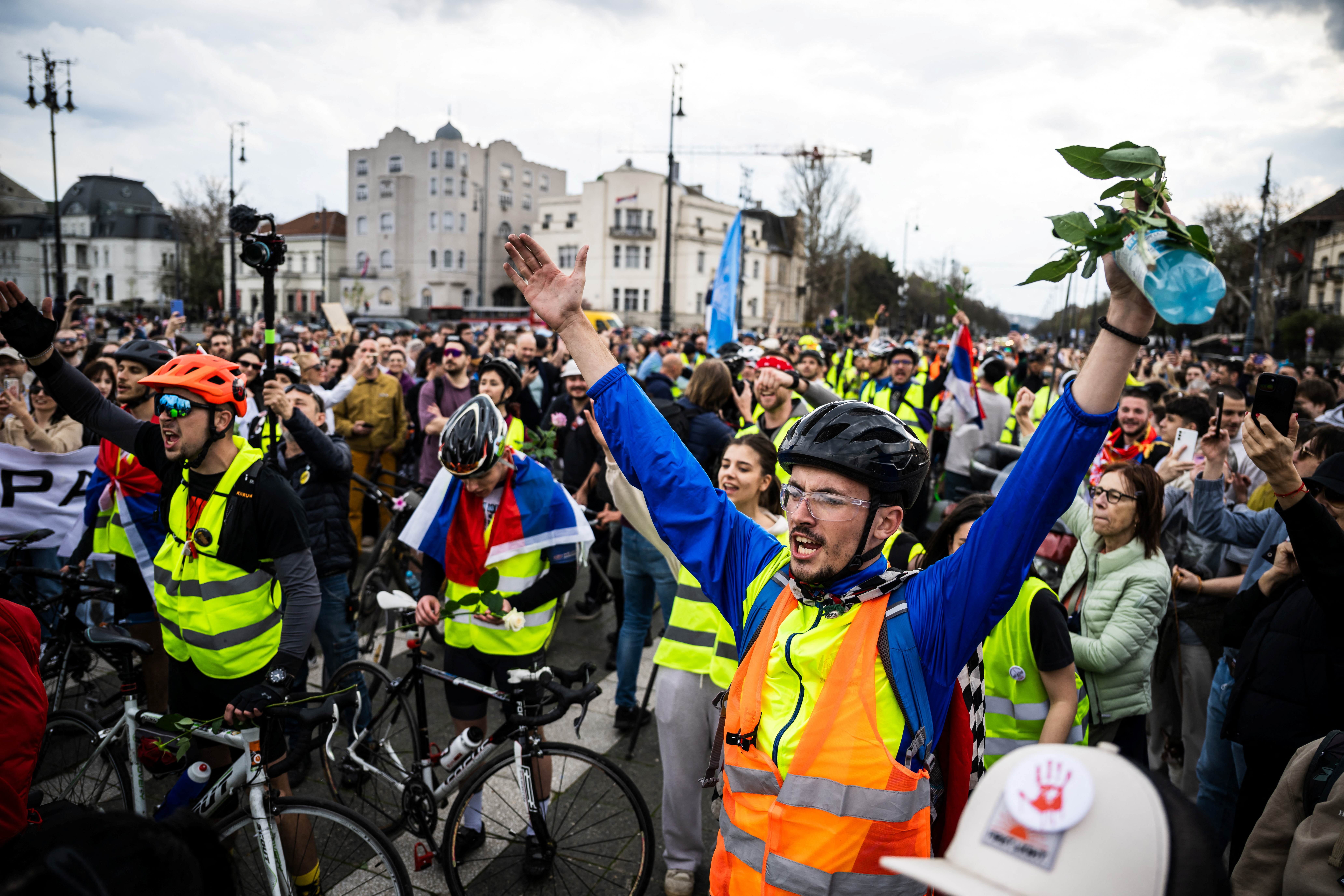 Serbian cyclist protesters
