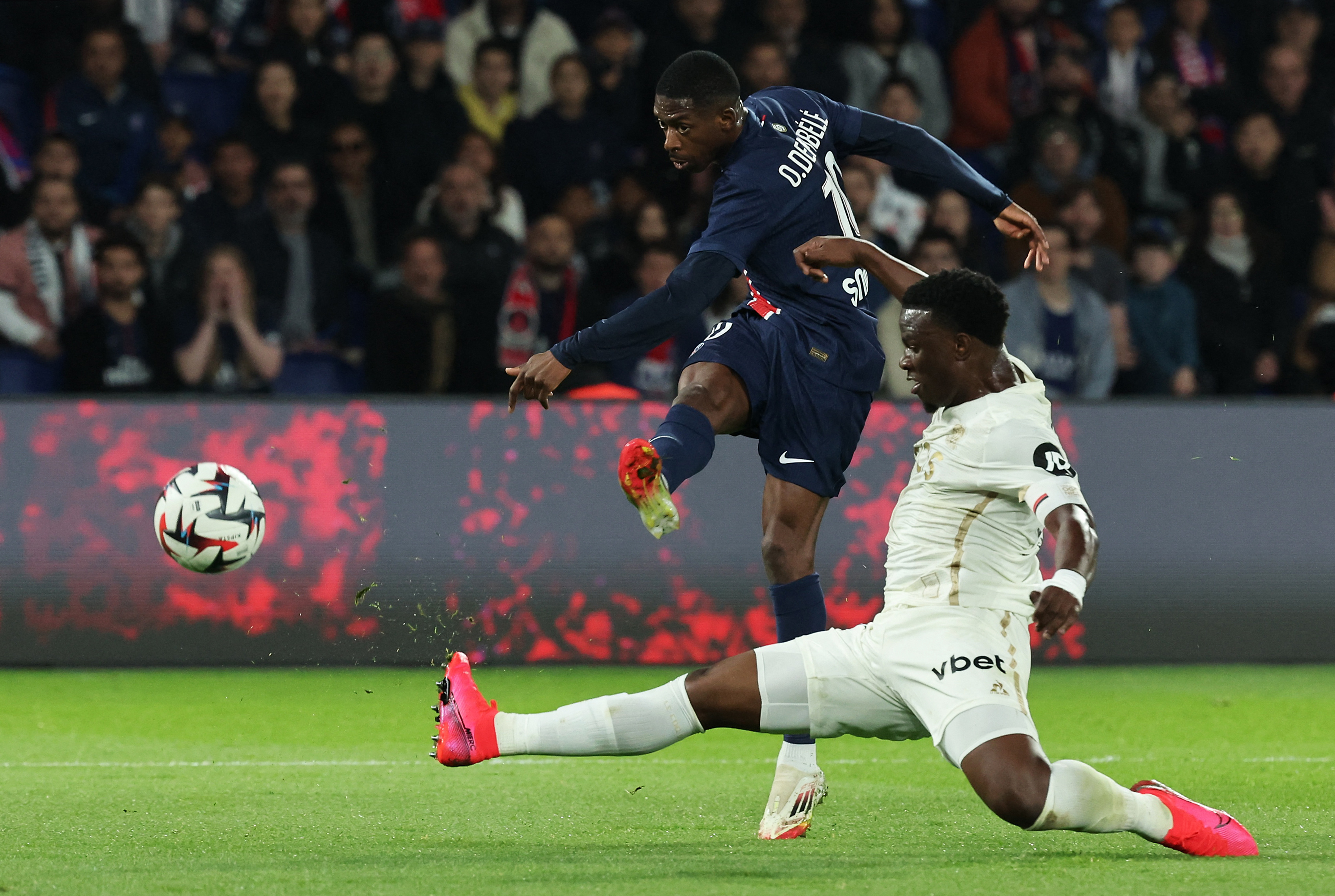 Ousmane Dembele in action.