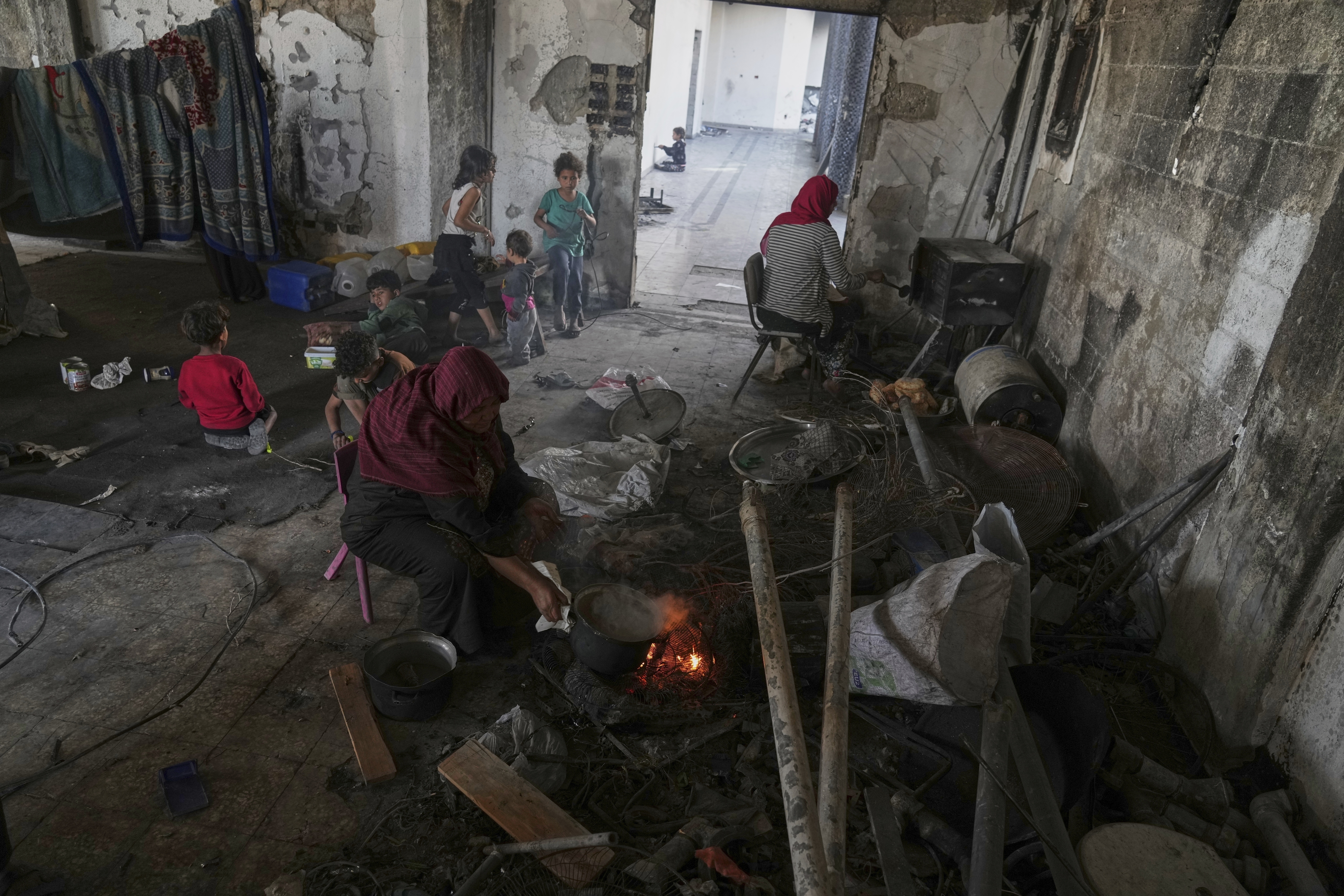 A bombed-out Gaza university becomes a shelter for displaced Palestinians