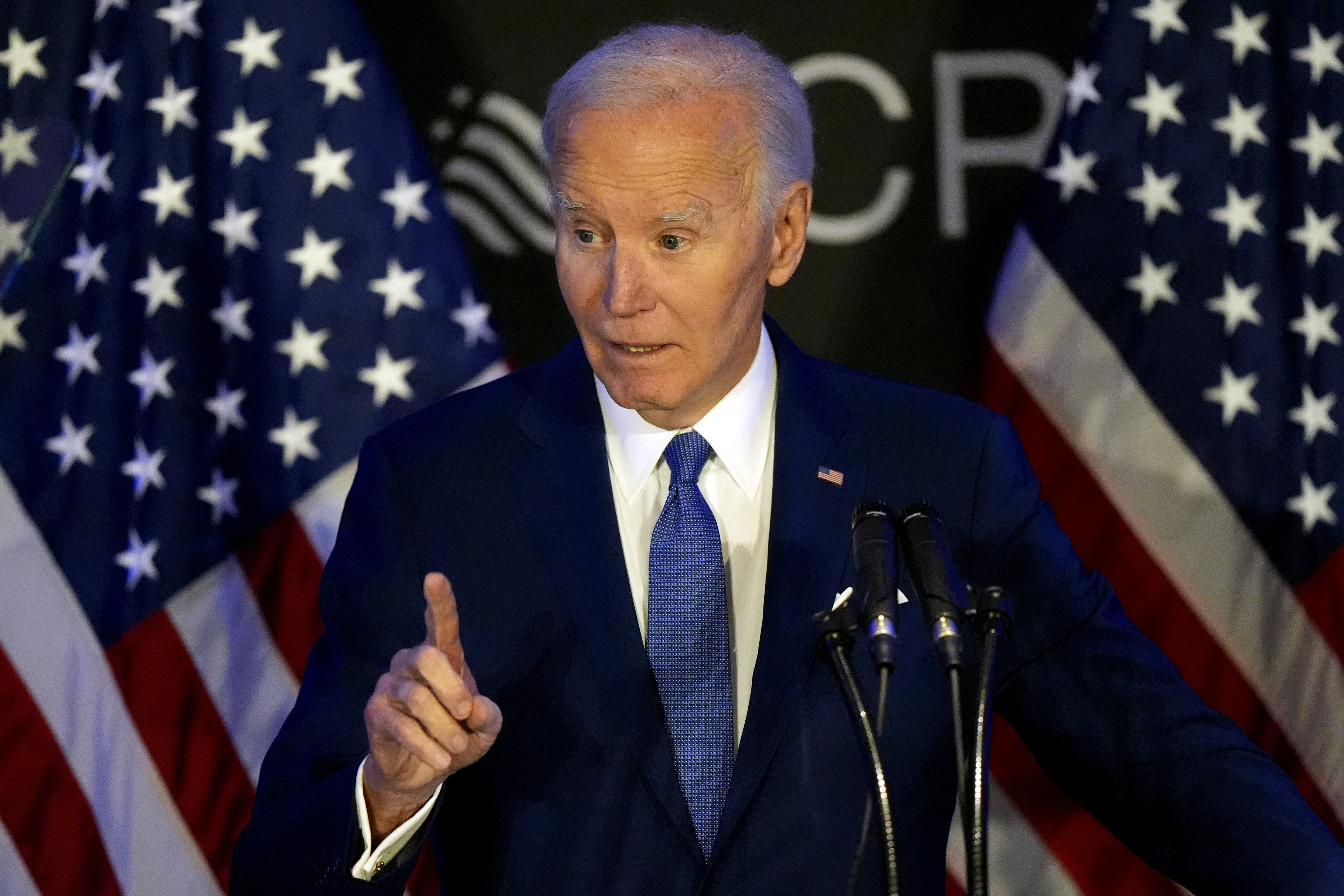 Joe Biden delivers a speech in Chicago