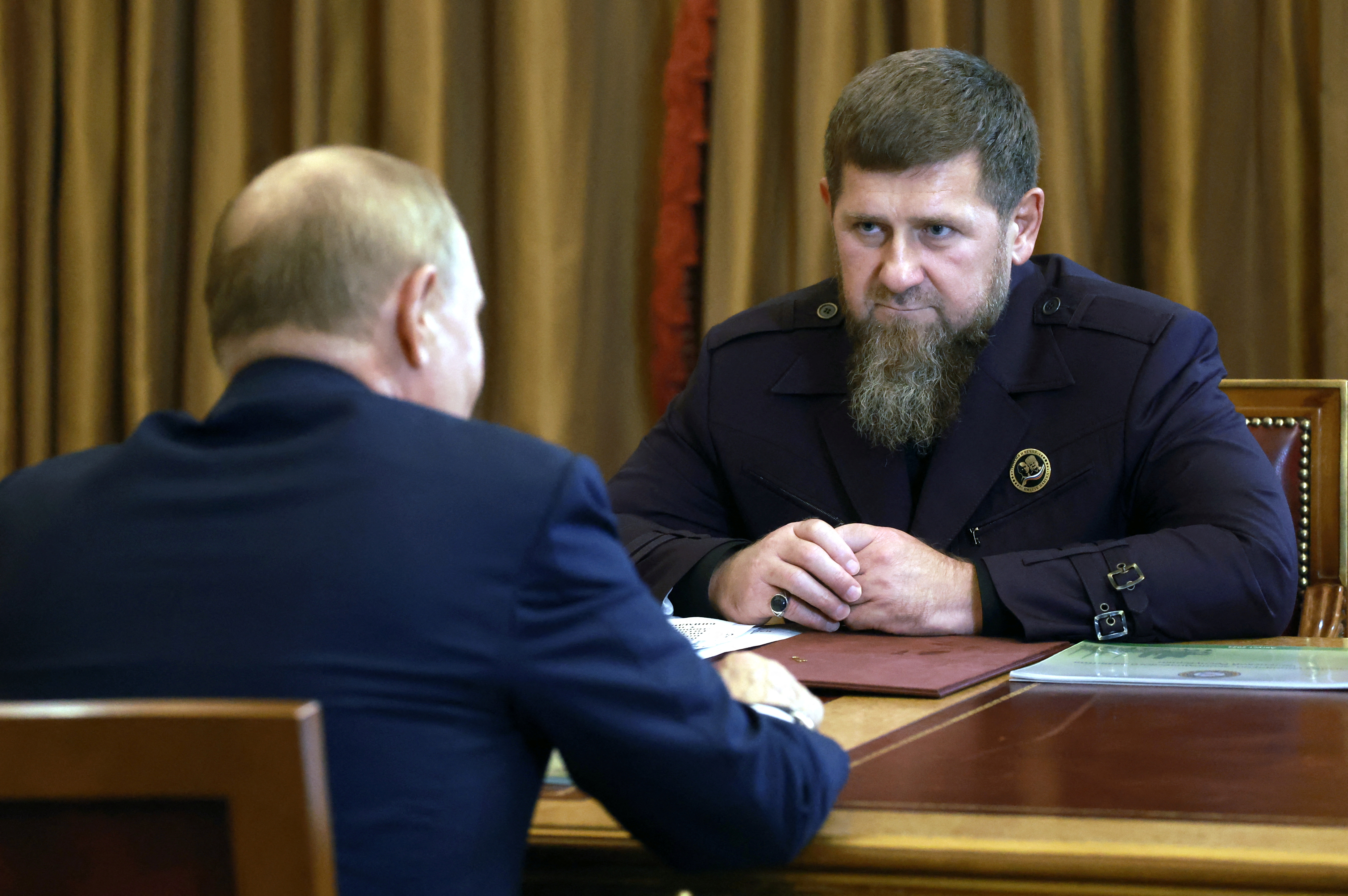 Russian President Vladimir Putin with head of the Chechen Republic Ramzan Kadyrov in Grozny, Russia