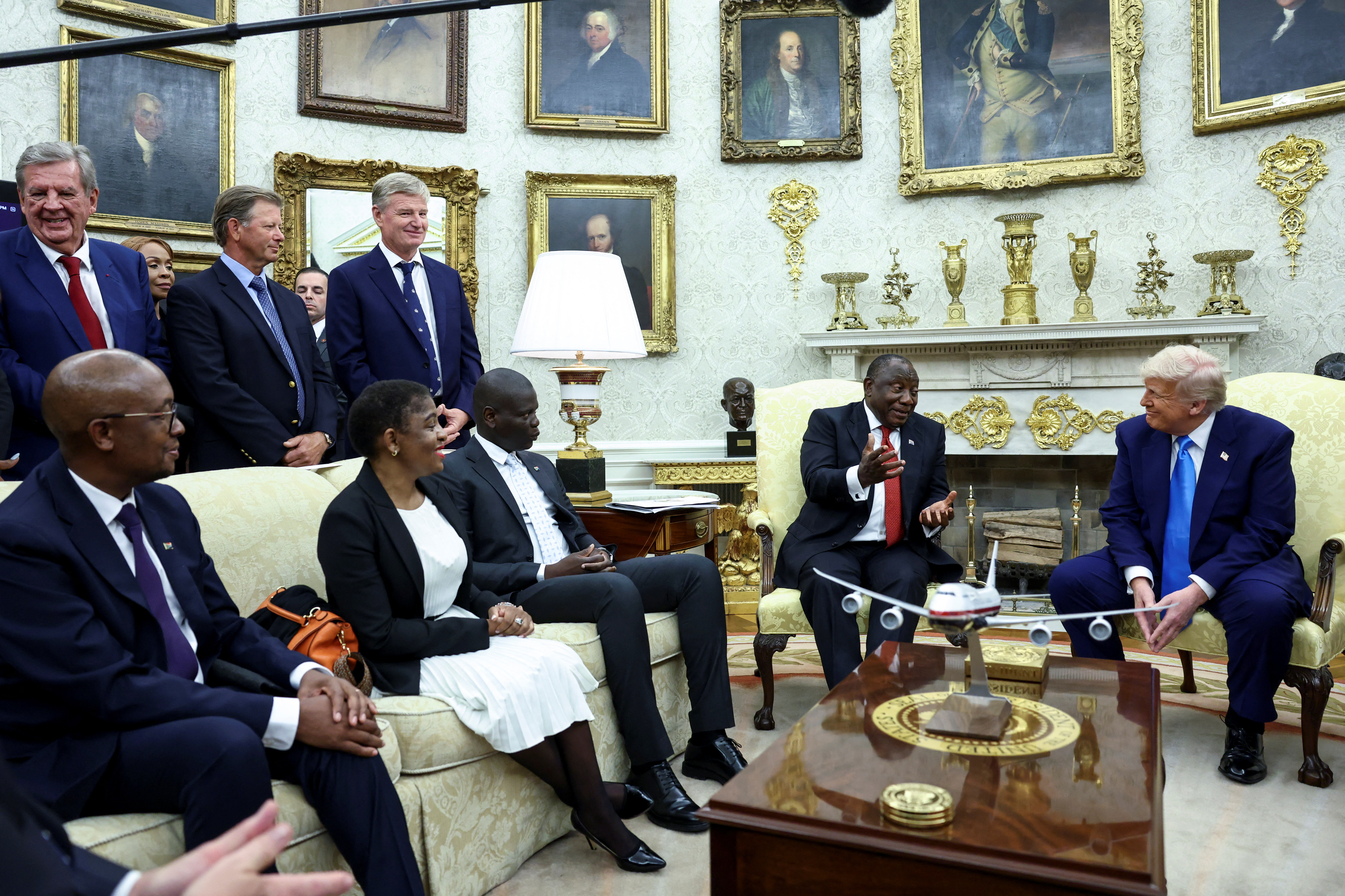 Donald Trump meets South African President Cyril Ramaphosa in the Oval Office of the White House