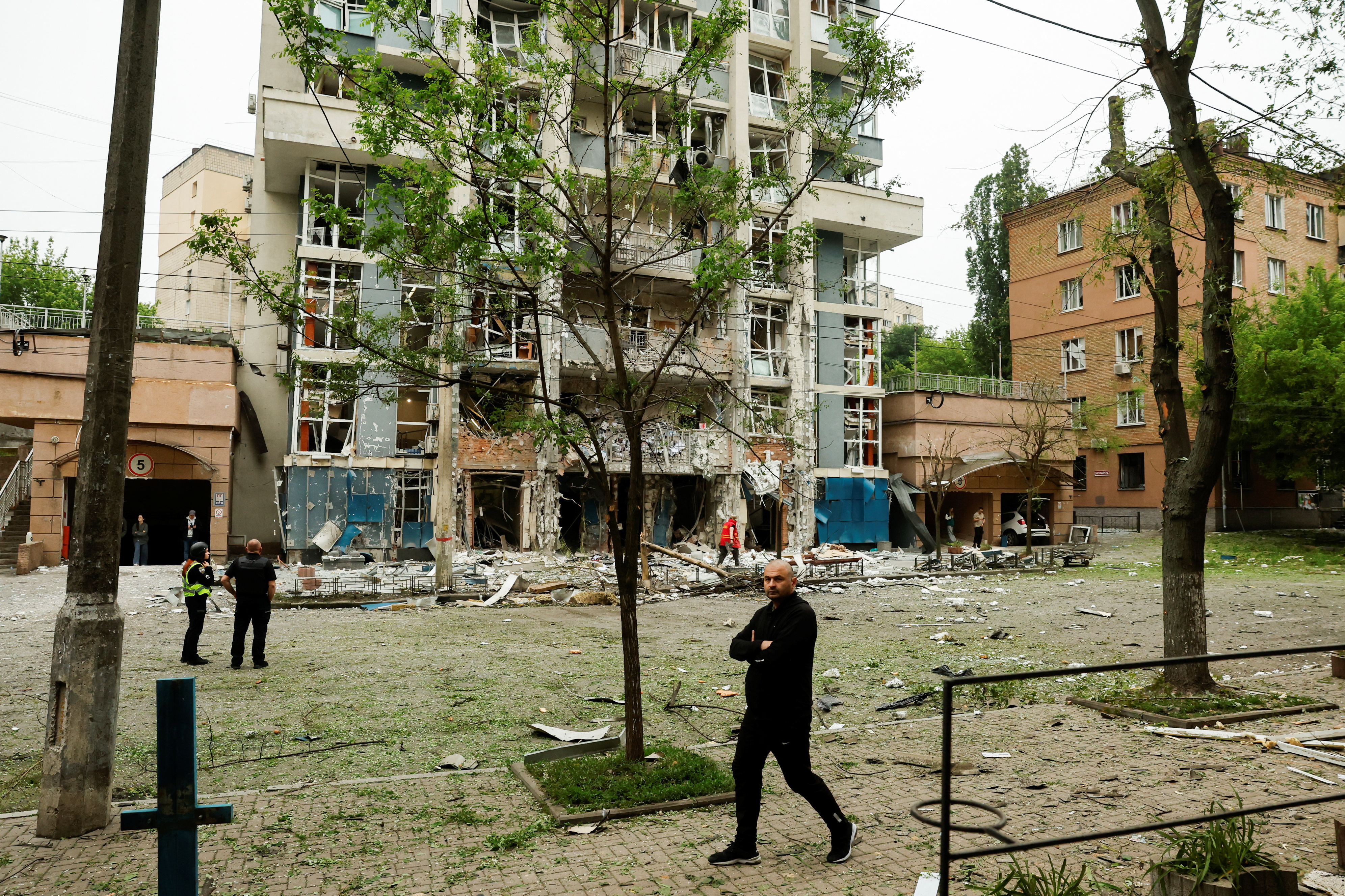 Kyiv in aftermath of Russian drone strike