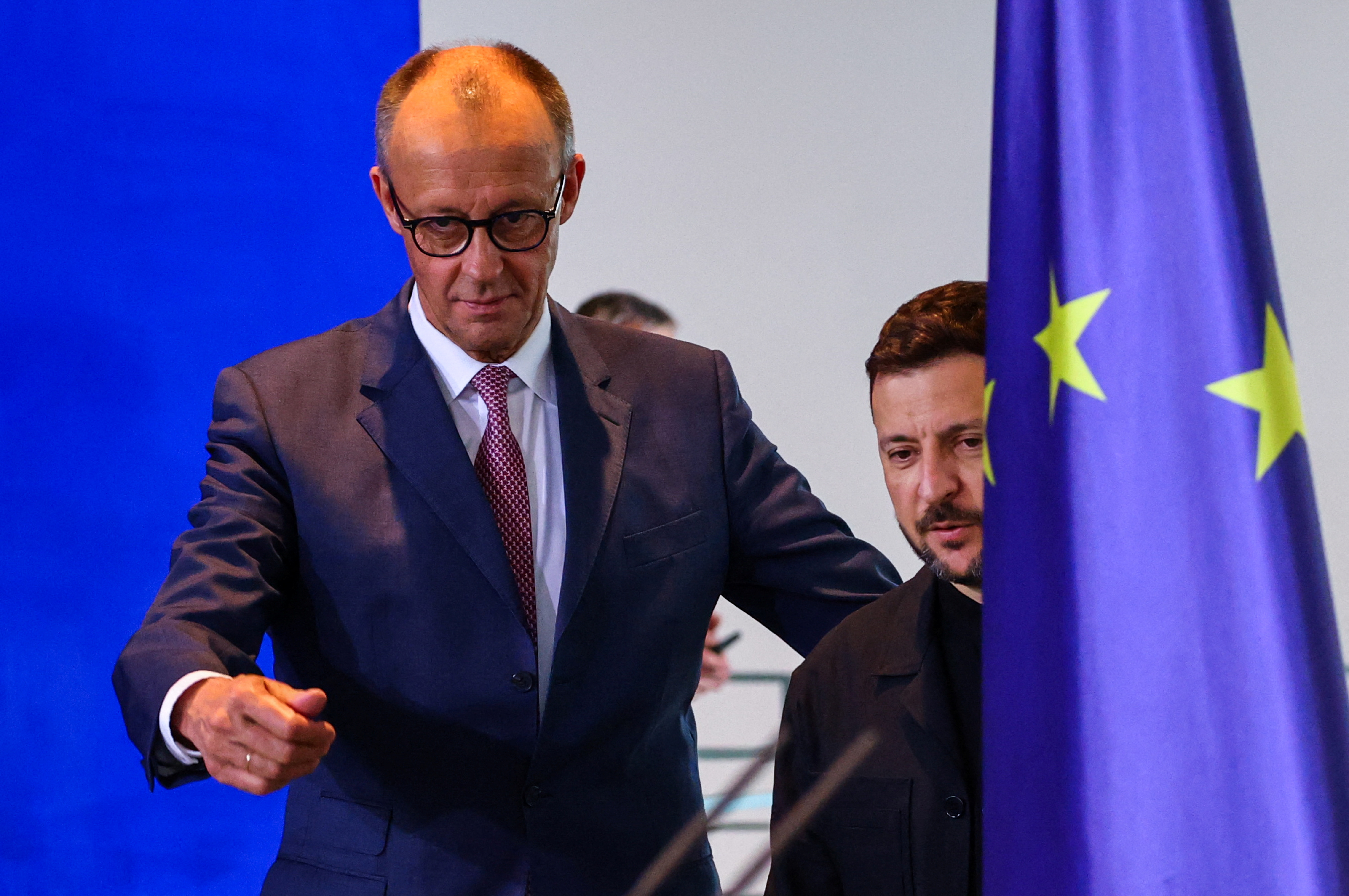 German Chancellor Friedrich Merz and Ukraine's President Volodymyr Zelenskiy