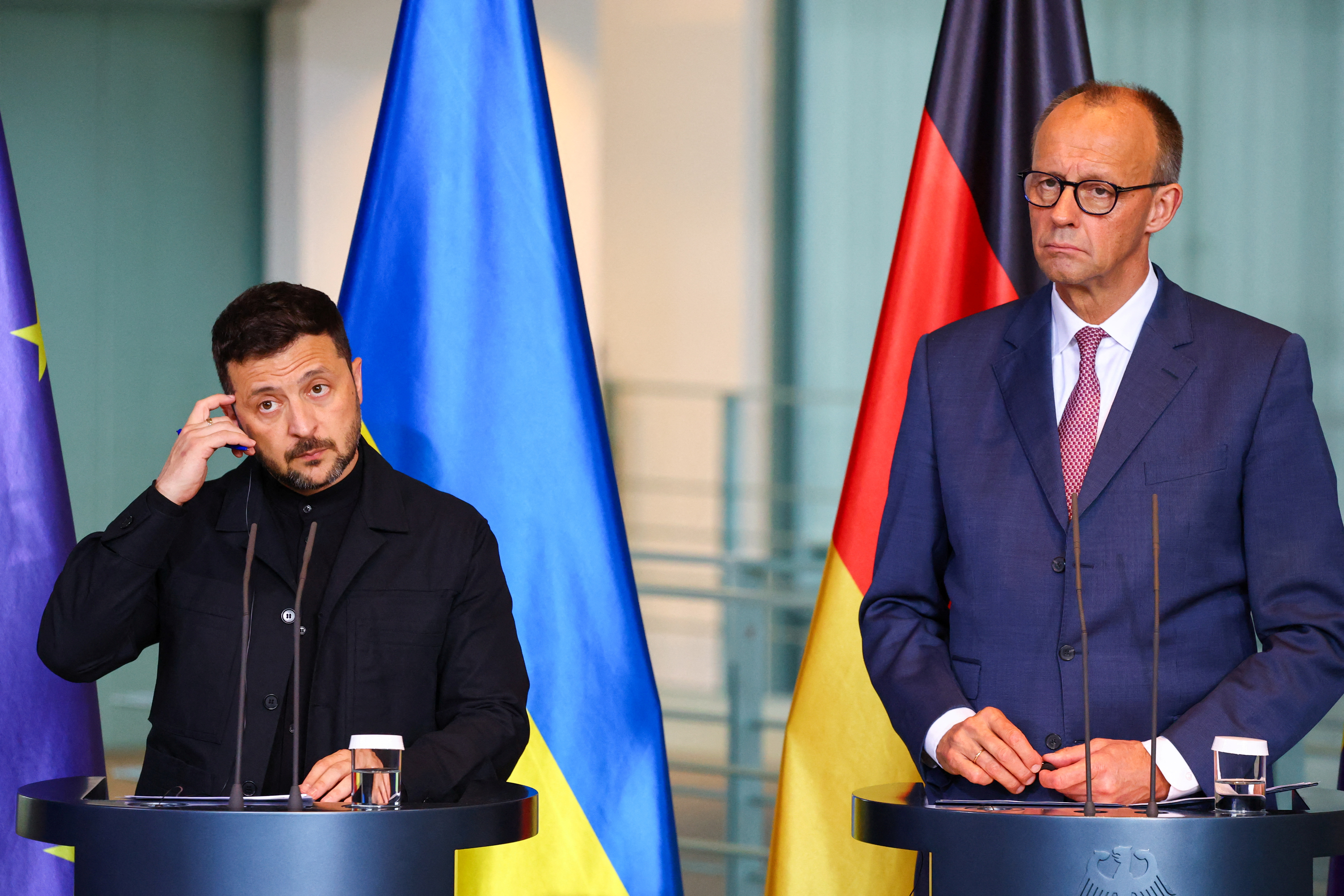 German Chancellor Friedrich Merz and Ukraine's President Volodymyr Zelenskiy