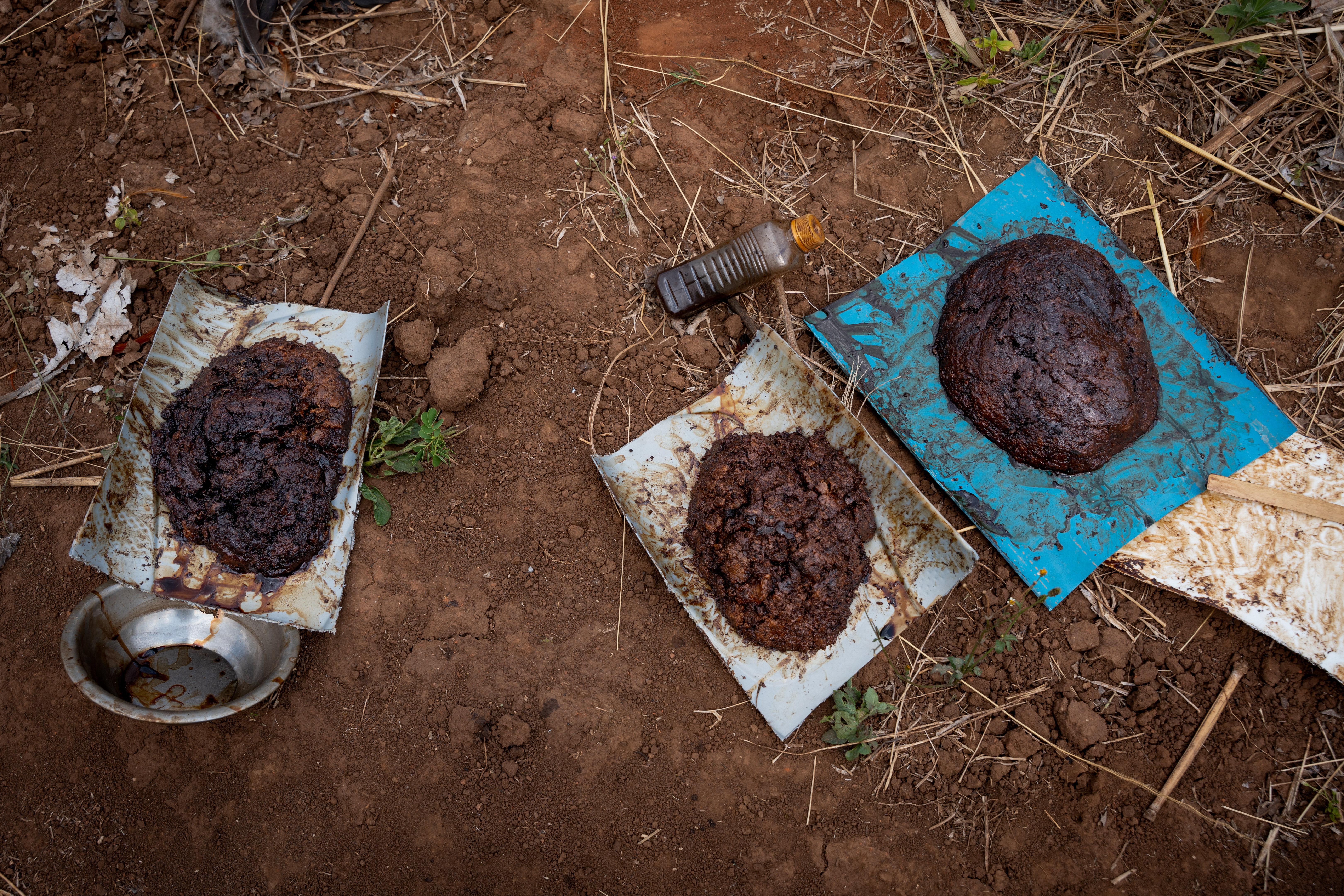 Close-up of raw opium resin collected in a single day. One kilogram is worth approximately 250 USD.