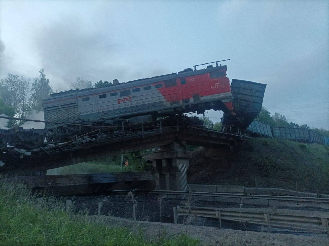 a derailed train