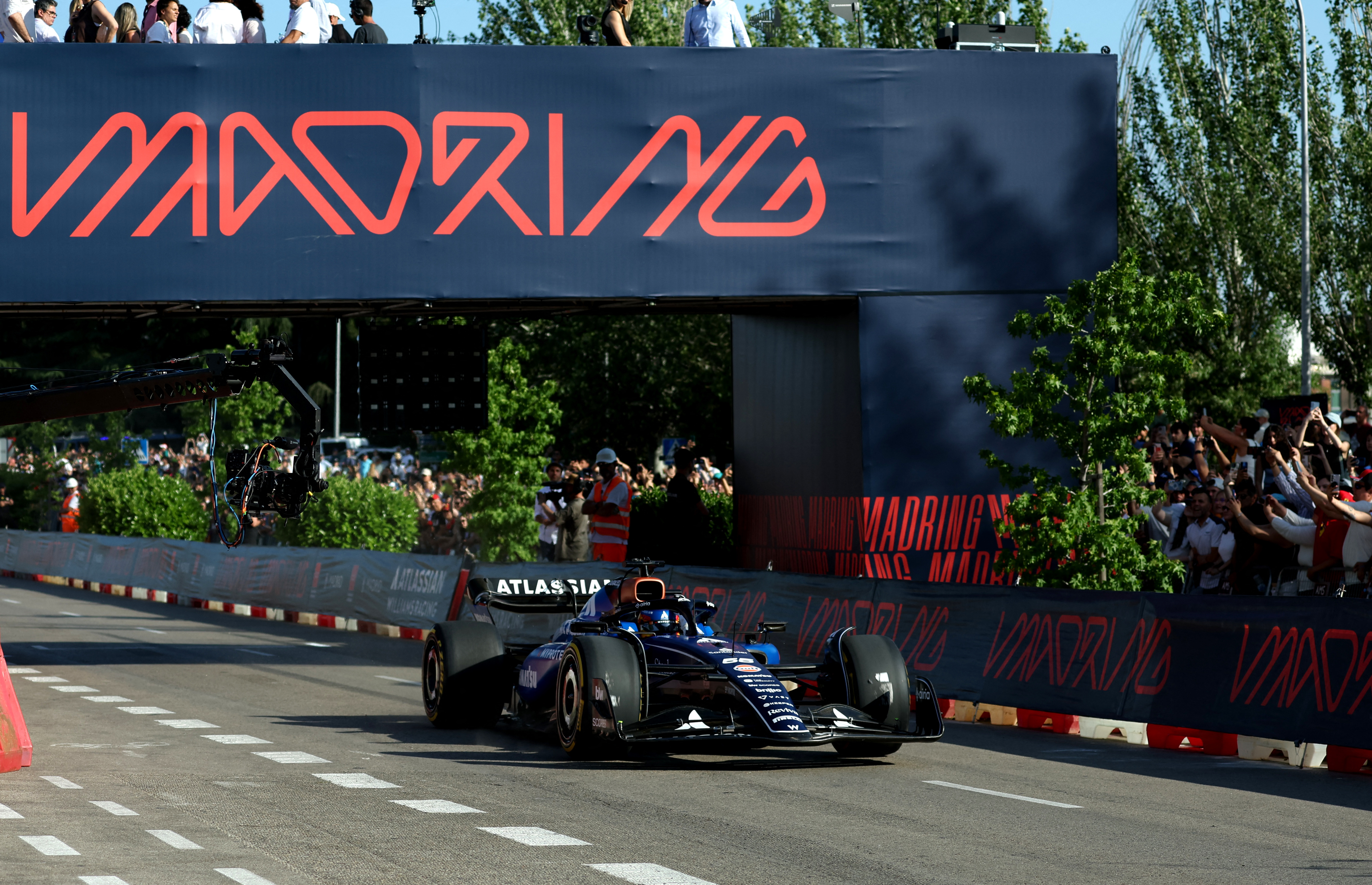 F1 Williams's Carlos Sainz Jr takes part in roadshow at Madrid's future Formula One circuit, Spain