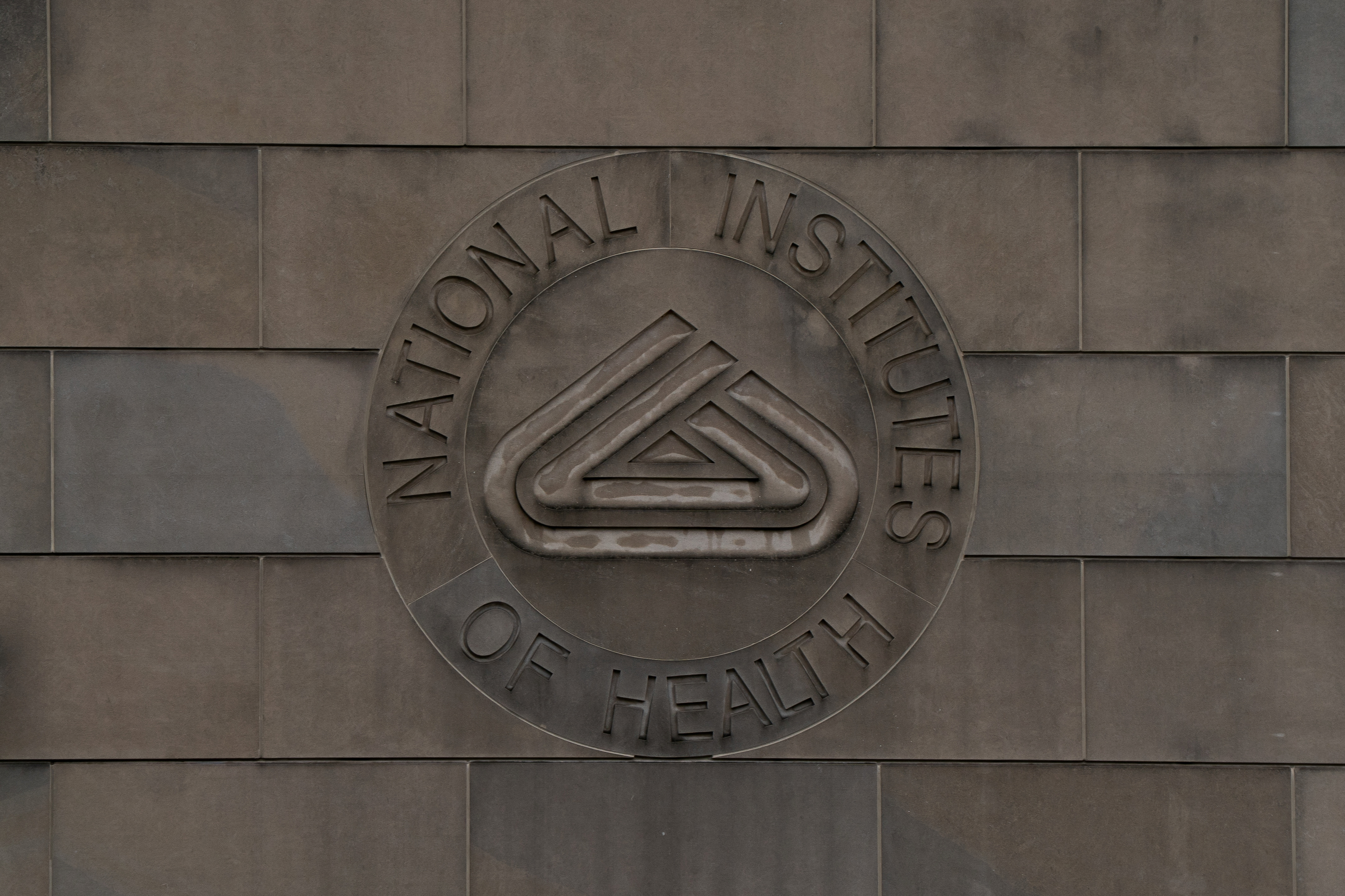 A view of the National Institutes of Health (NIH) logo at the National Institutes of Health Gateway Center in Bethesda, Maryland, U.S., June 8, 2025. REUTERS/Elizabeth Frantz