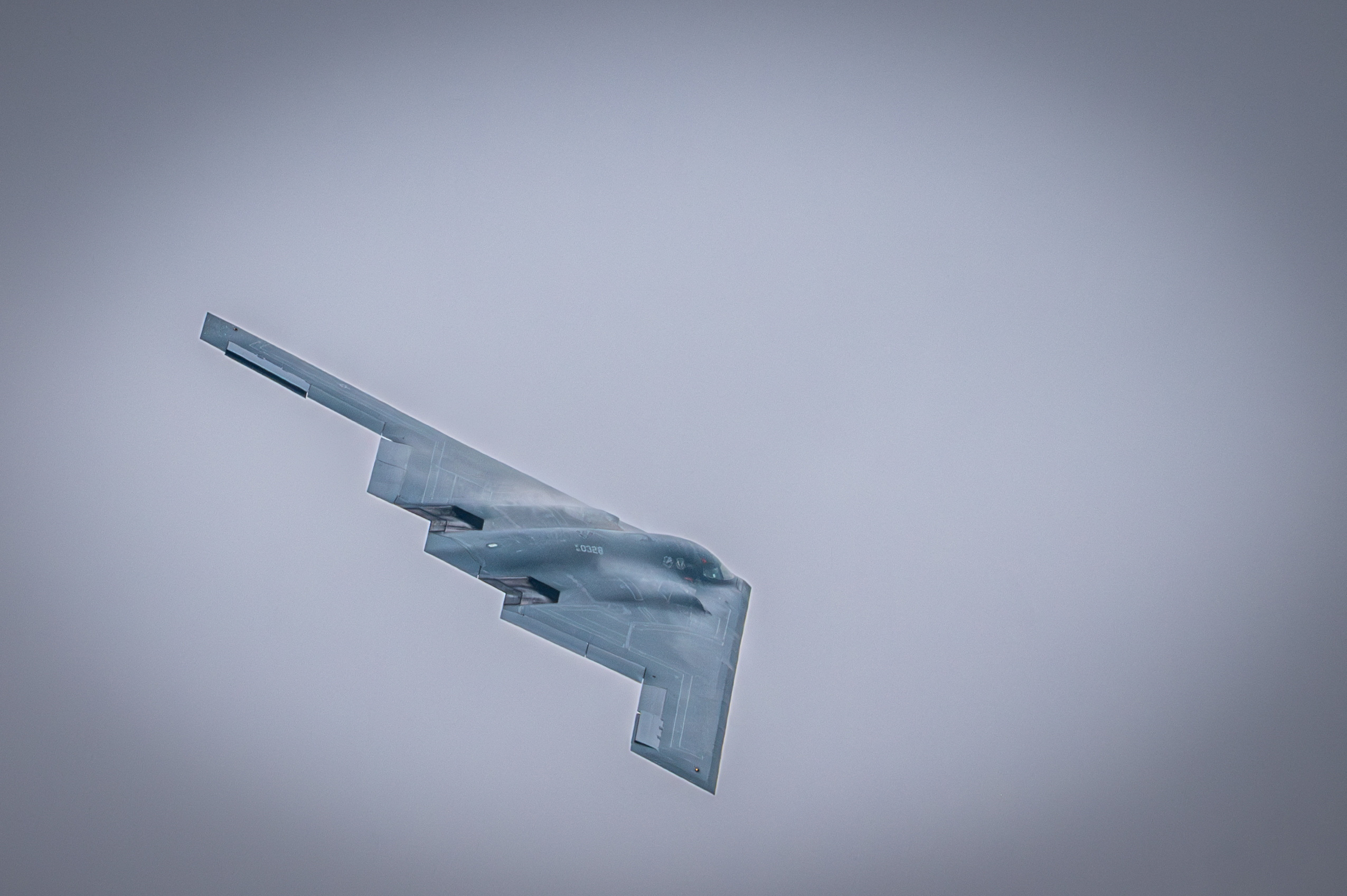 U.S. Air Force B-2 Spirit bomber, assigned to the 509th Bomb Wing out of Whiteman Air Force Base, Missouri, performs a fly-over during the Speed of Sound Airshow, at Rosecrans Air National Guard Base in St. Joseph, Missouri, U.S. September 14, 2024. U.S. Air National Guard/Master Sgt. Patrick Evenson/Handout via REUTERS THIS IMAGE HAS BEEN SUPPLIED BY A THIRD PARTY