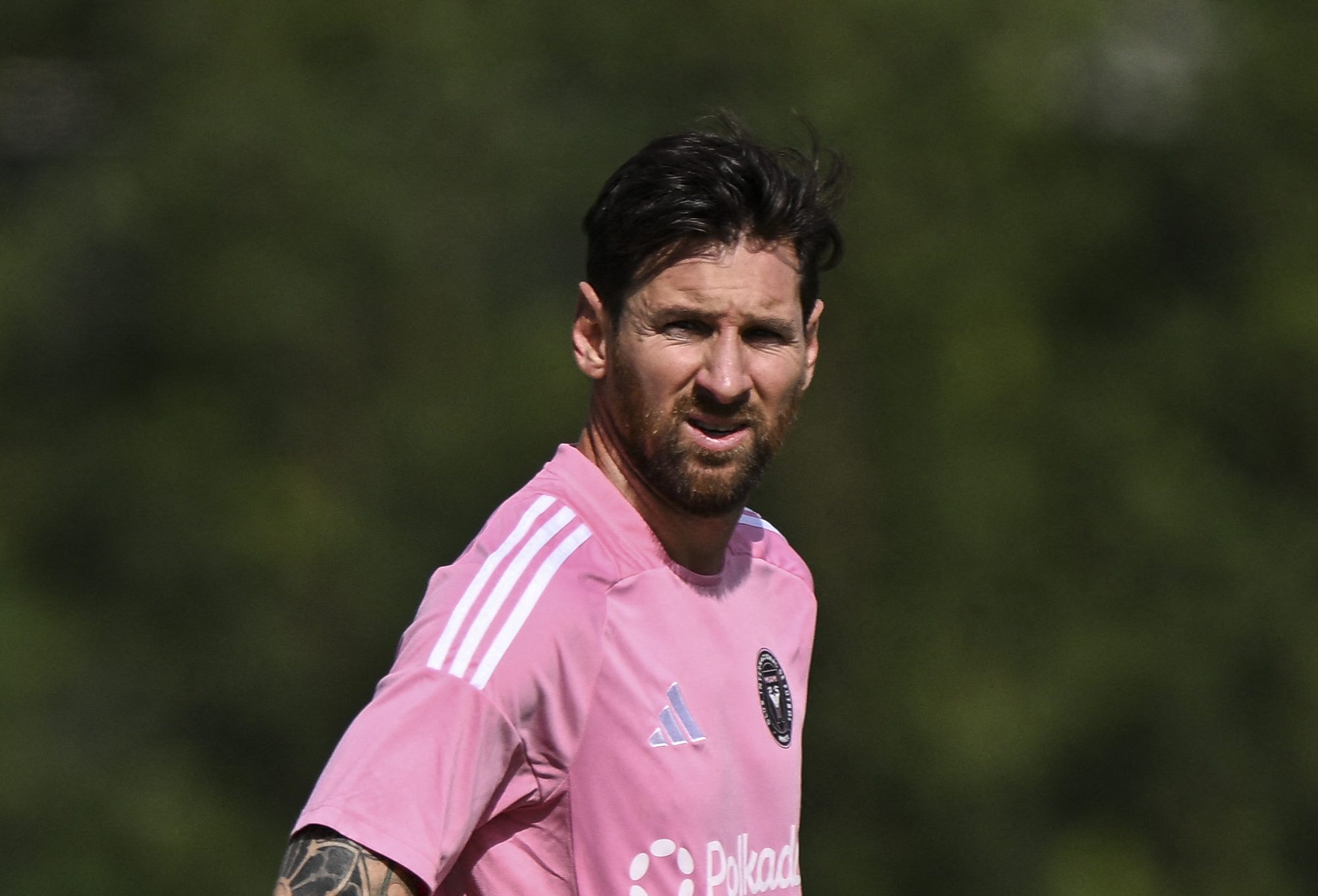 Lionel Messi in action.