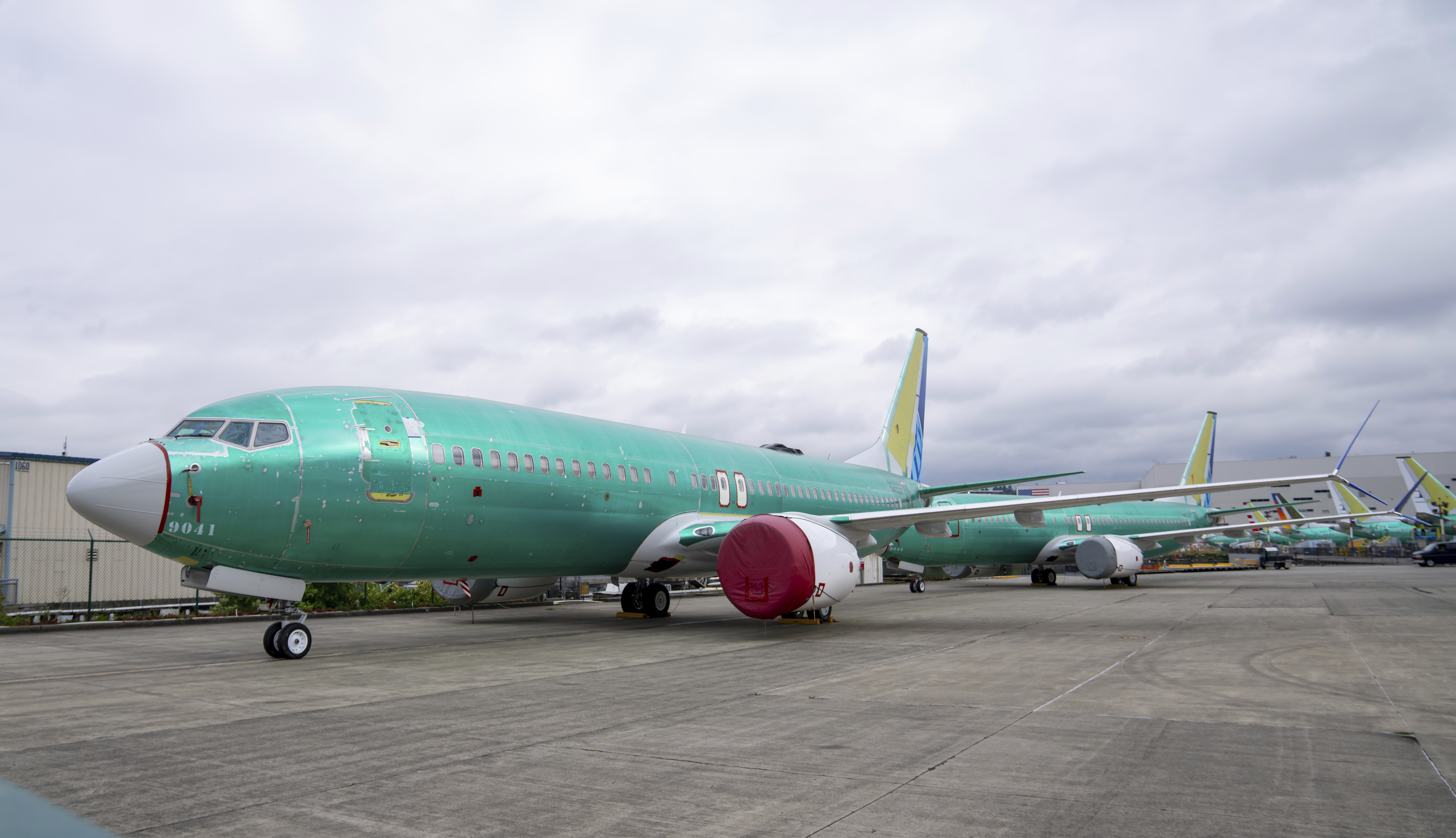 FILE - Boeing 737 MAX airliners are pictured at the company's factory on Thursday, Sept. 12, 2024, in Renton, Wash. (AP Photo/Stephen Brashear, File)
