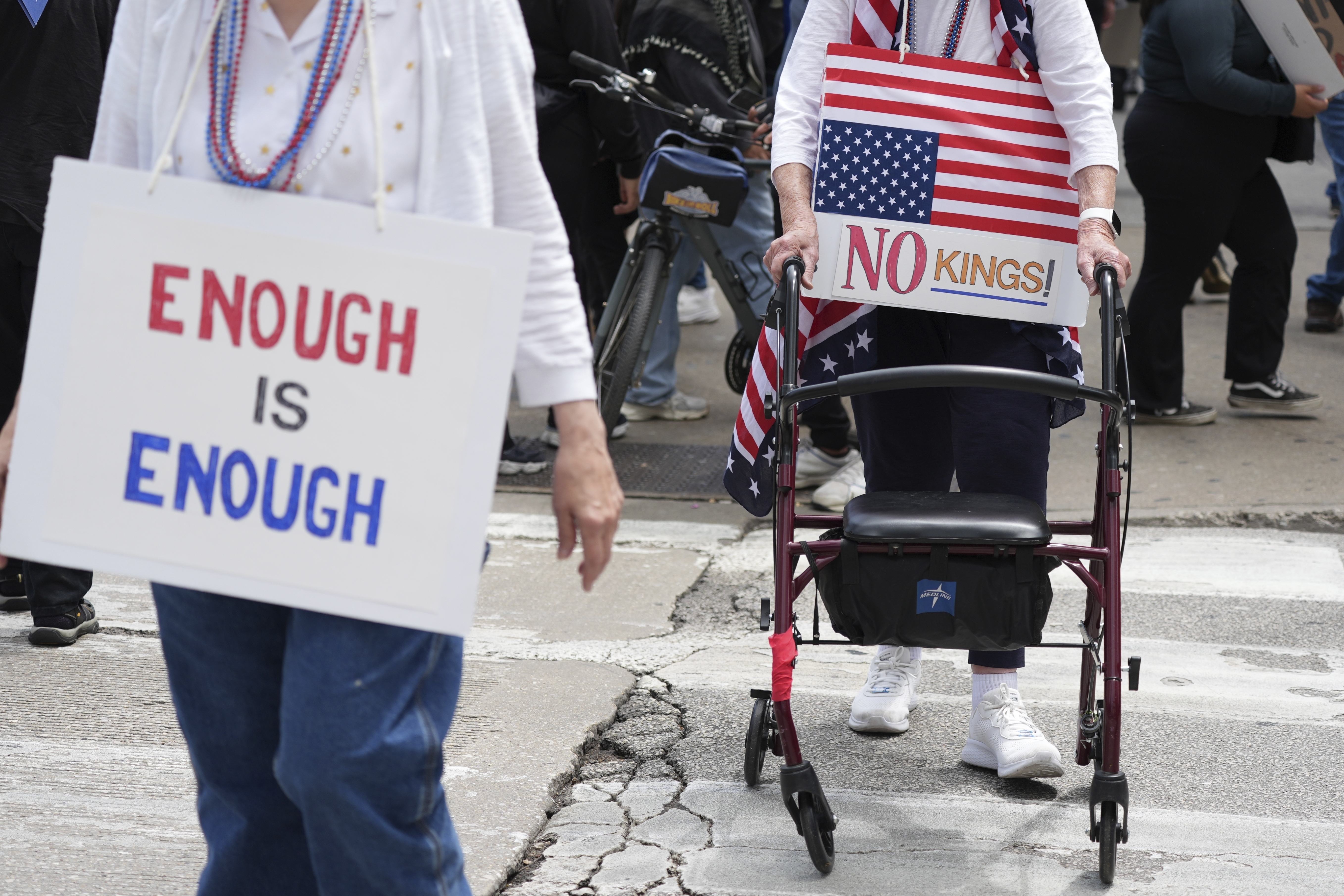 Anti-Trump demonstrators crowd streets across the US