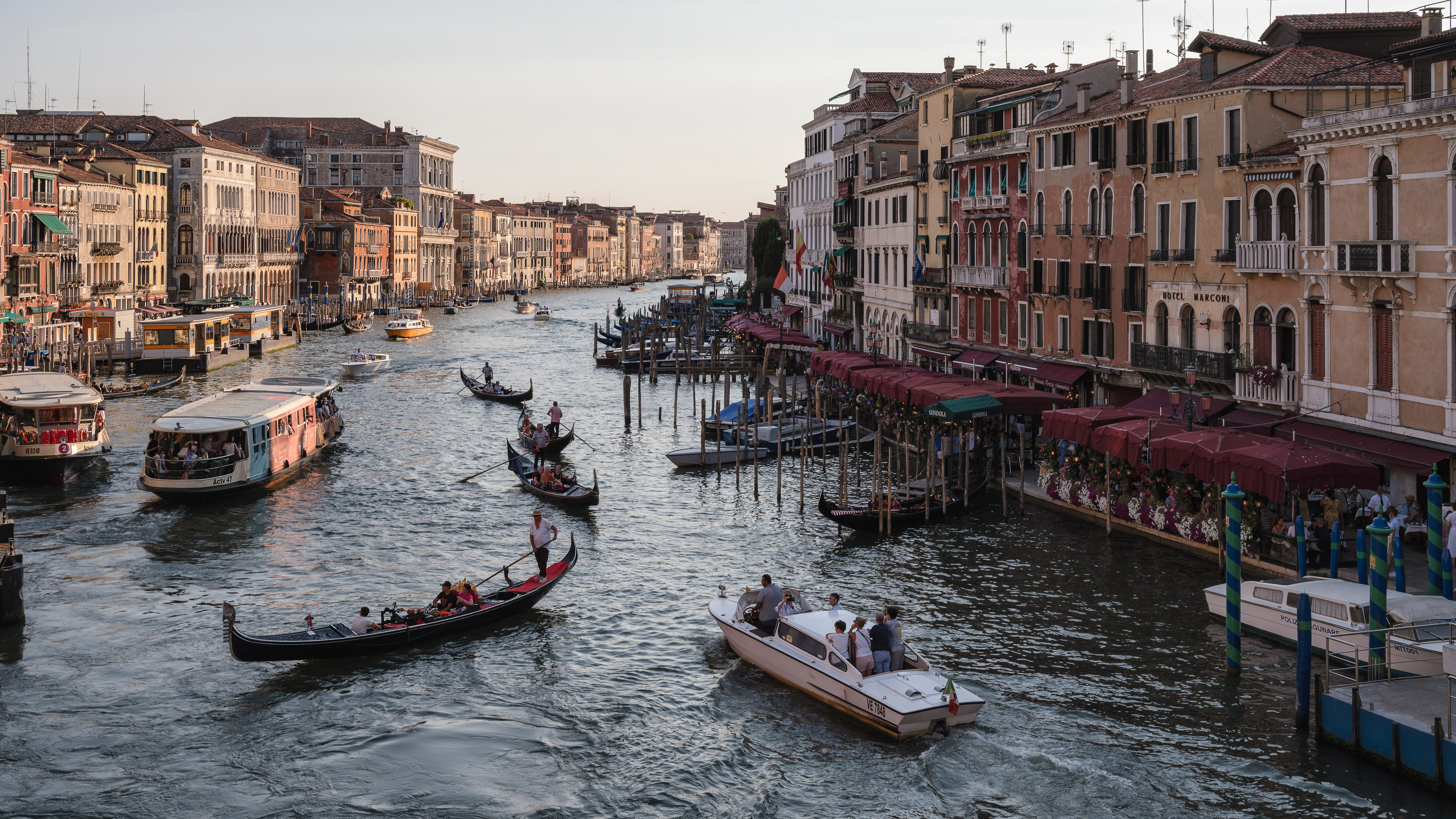 View from Rialto Bridge during sunset, Venice, Italy