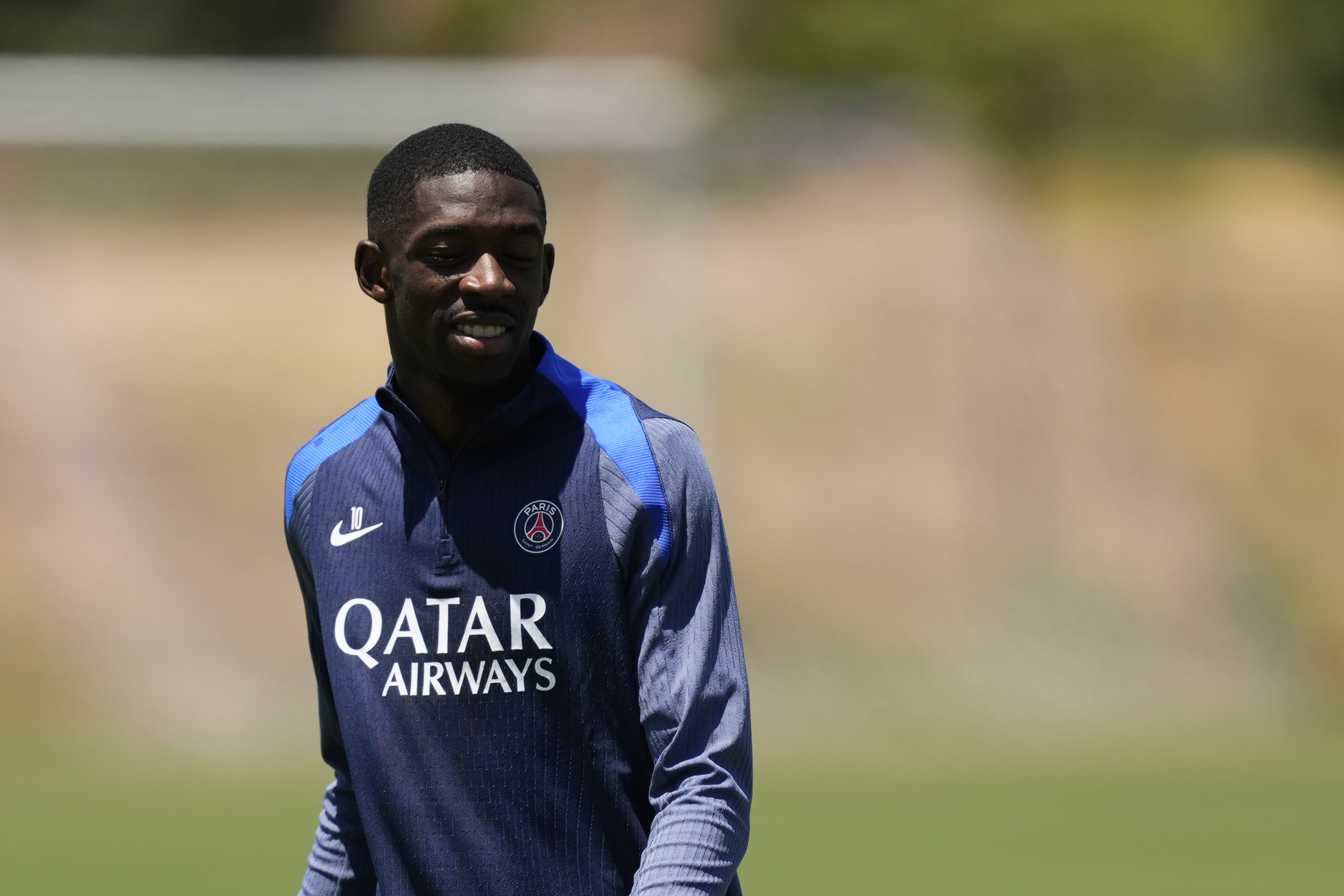 Ousmane Dembele in action.