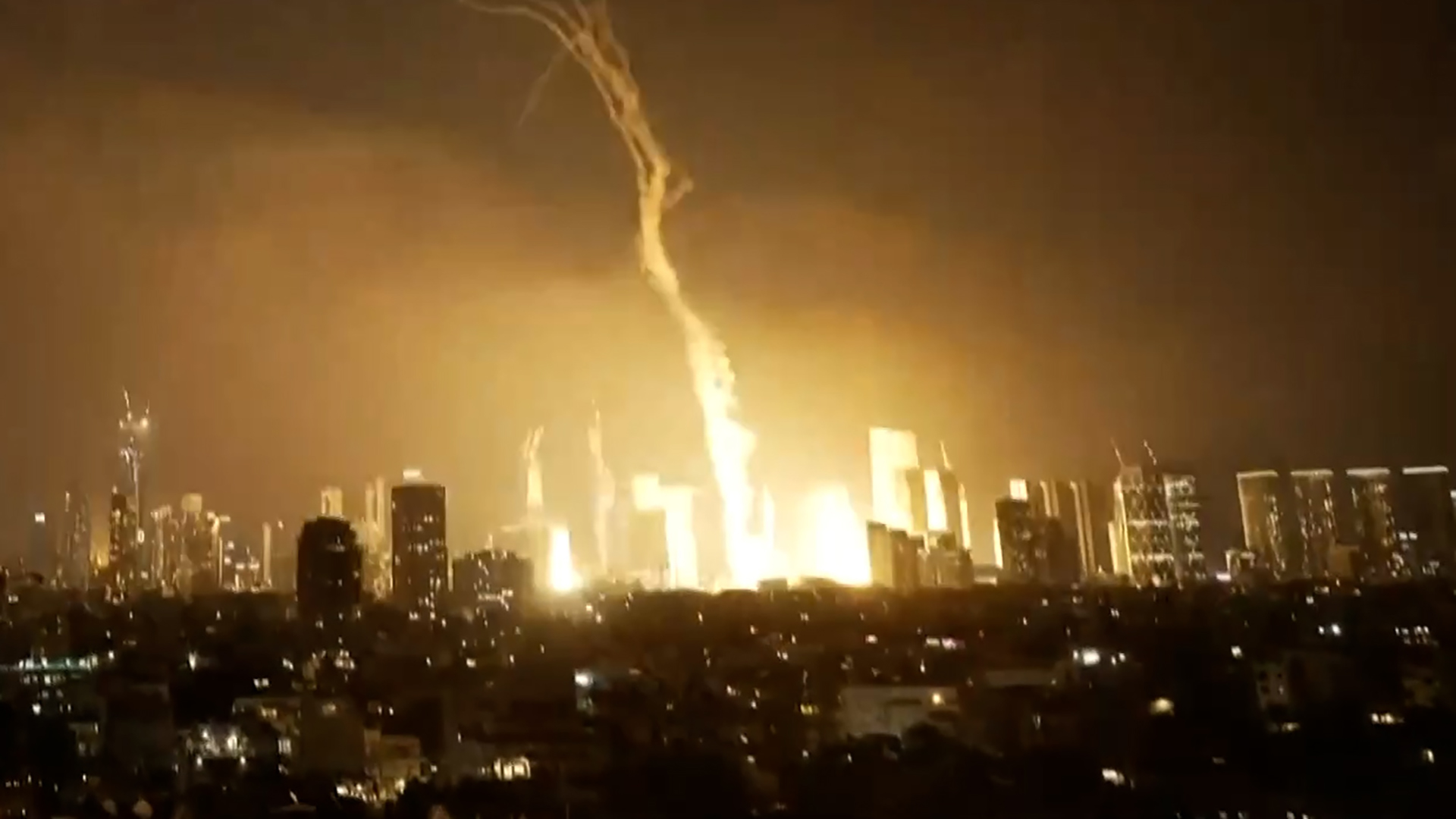 A projectile struck central Tel Aviv
