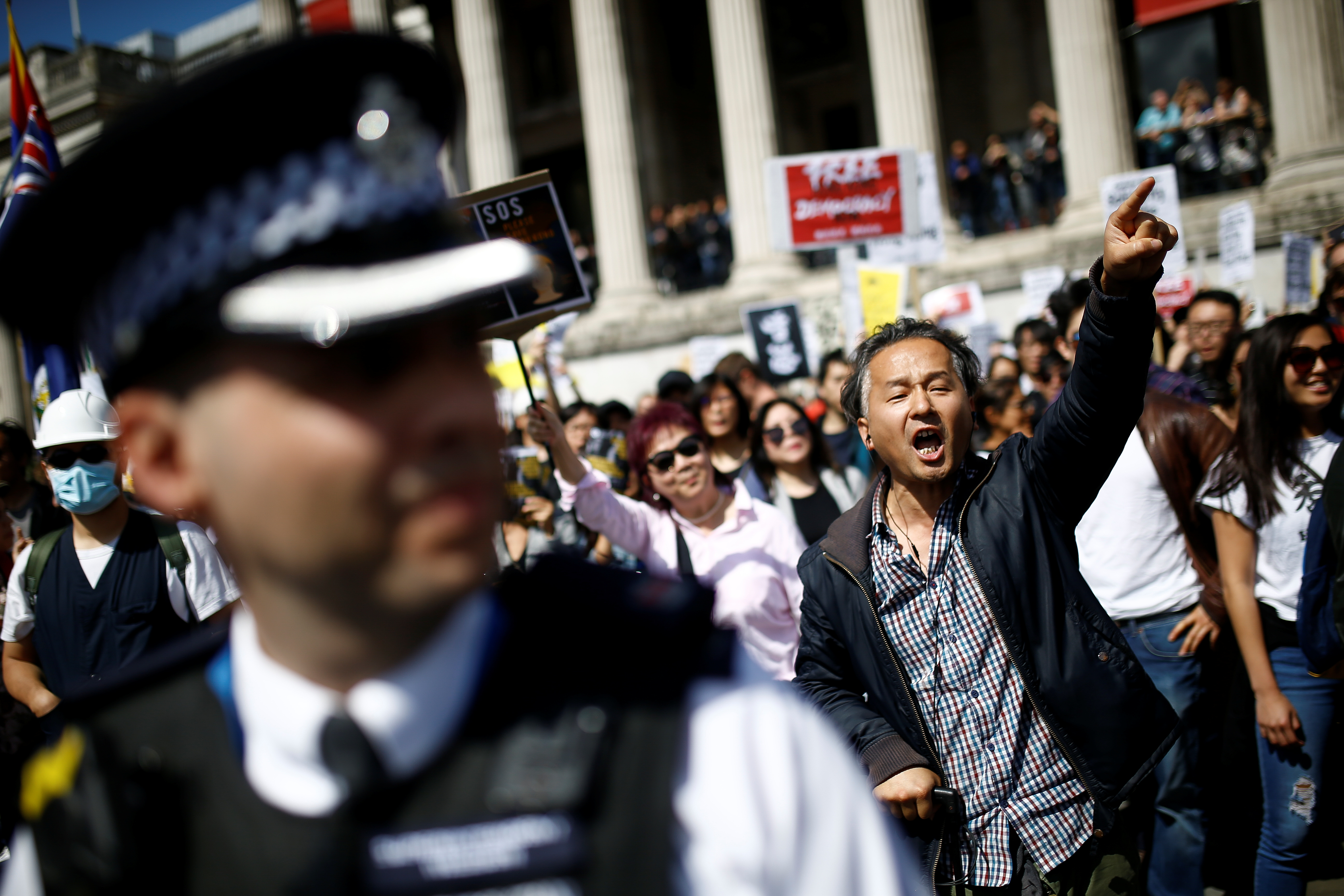 Supporters of the Hong Kong protests demonstrate.