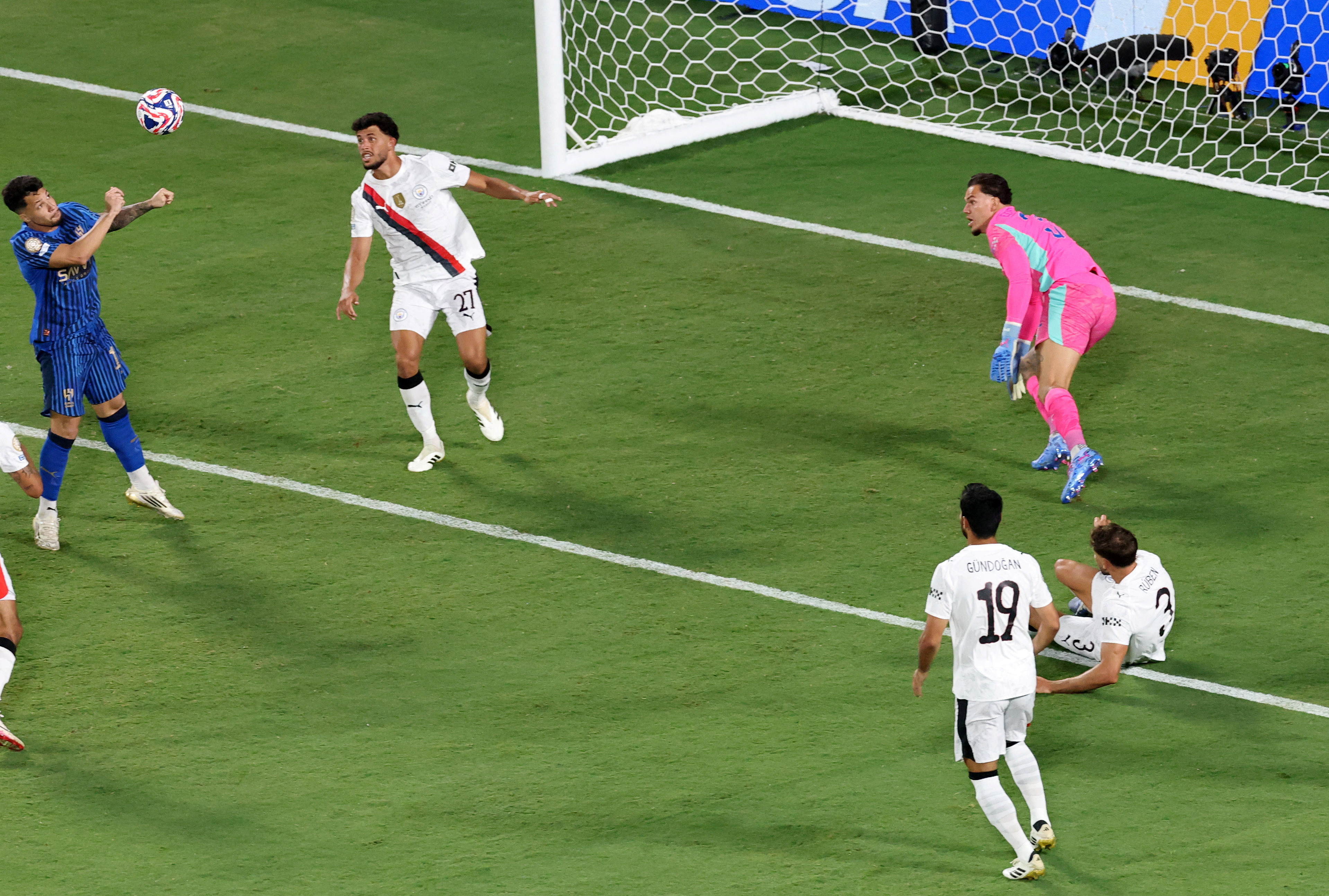 FIFA Club World Cup - Round of 16 - Manchester City v Al Hilal - Camping World Stadium, Orlando, Florida, U.S. - June 30, 2025 Al Hilal's Marcos Leonardo scores their first goal