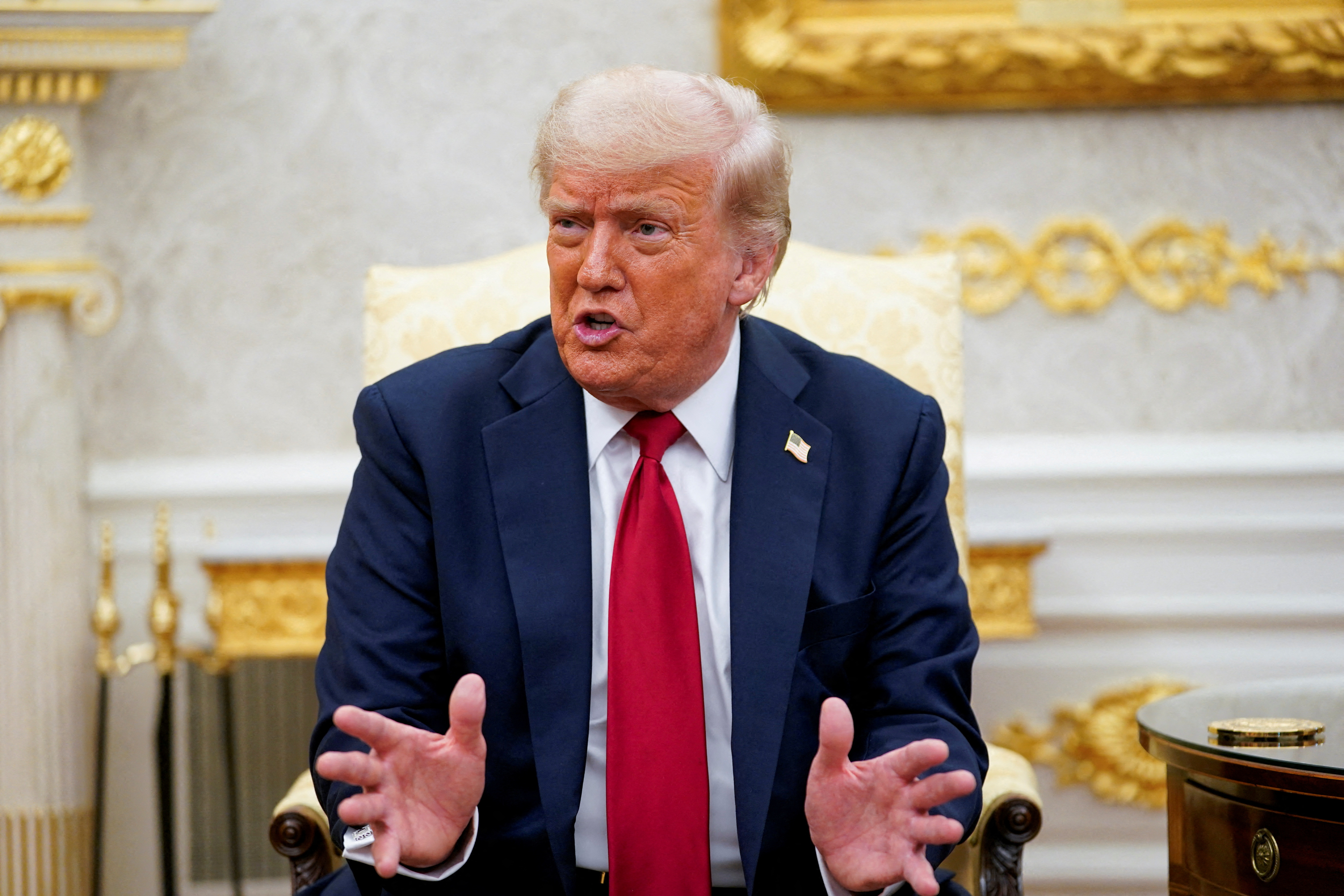 US President Donald Trump meets with NATO Secretary General Mark Rutte at the White House in Washington, DC