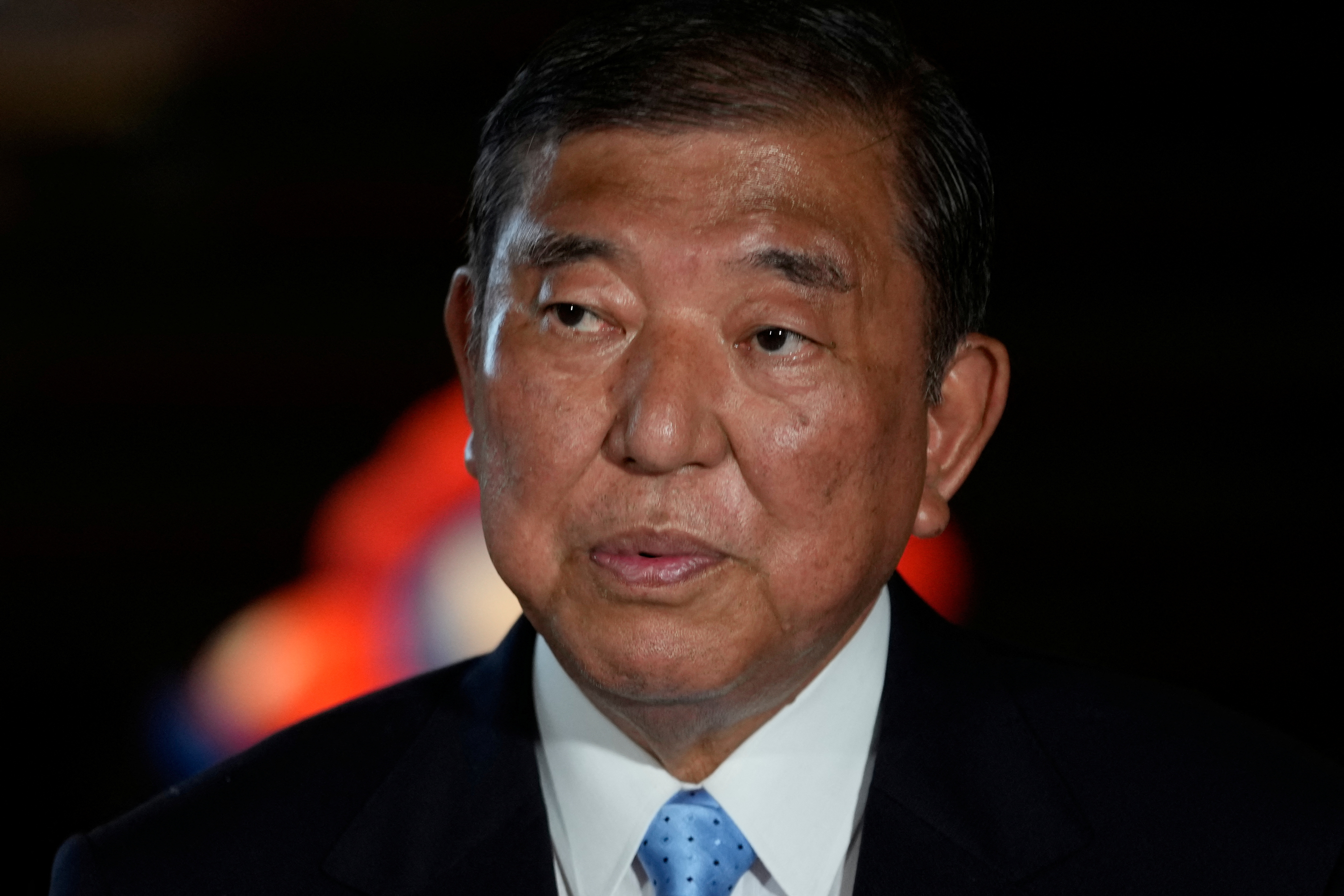 Japanese Prime Minister Shigeru Ishiba speaks to the media after meeting with U.S. Treasury Secretary Scott Bessent at the prime minister's office in Tokyo, Japan, July 18, 2025. Shuji Kajiyama/Pool via REUTERS