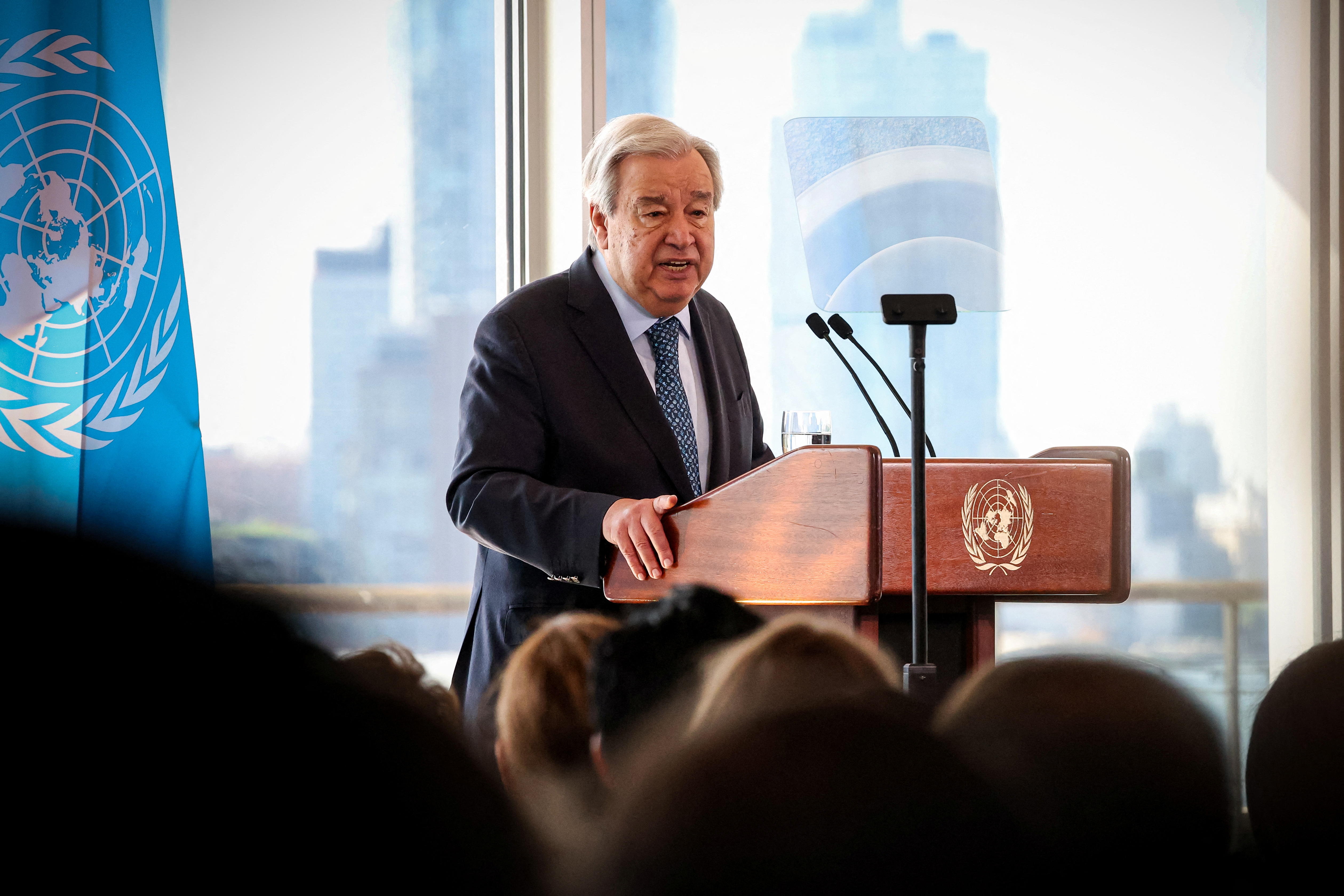United Nations Secretary General Antonio Guterres delivers a speech on climate and renewable energy at U.N. headquarters in New York City, U.S.,