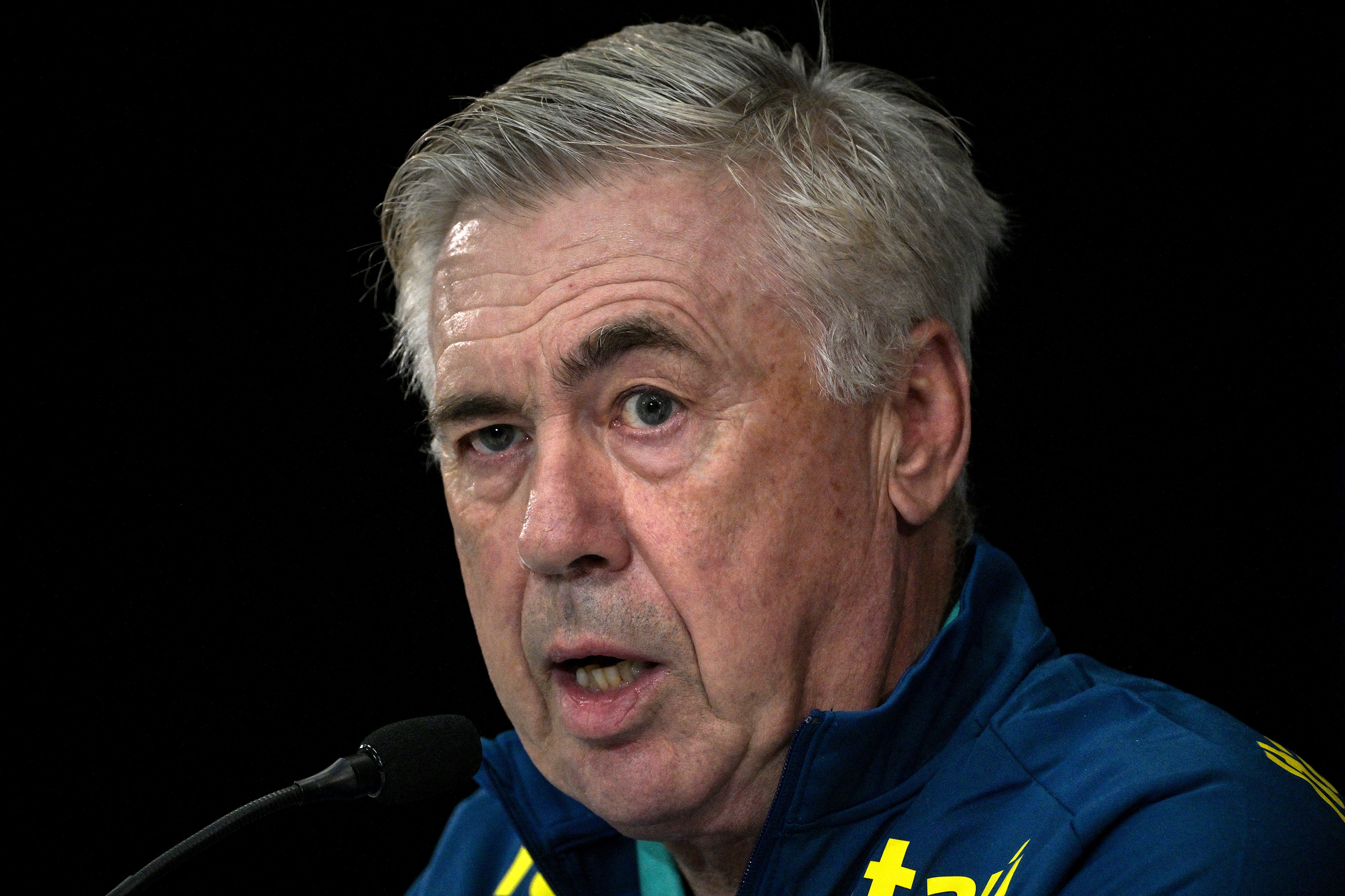 Carlo Ancelotti reacts.