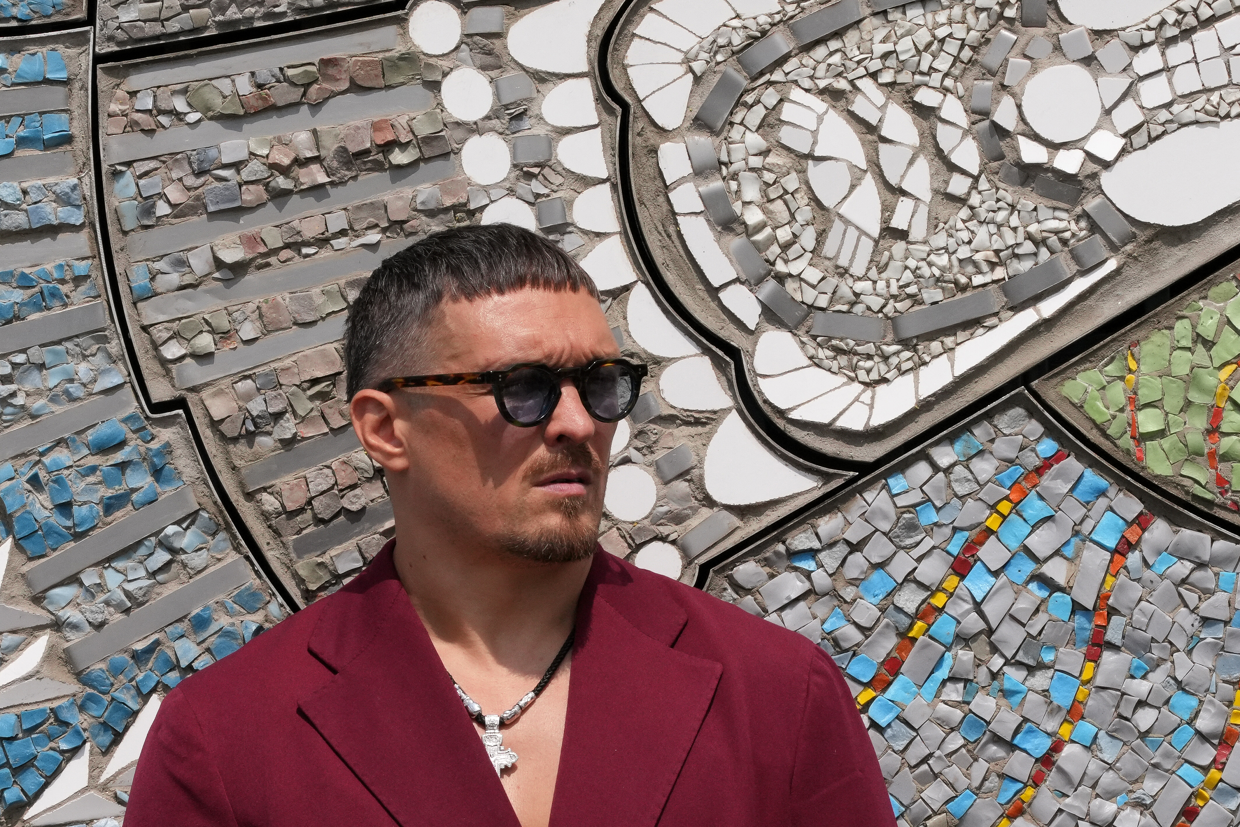 Oleksandr Usyk reacts.