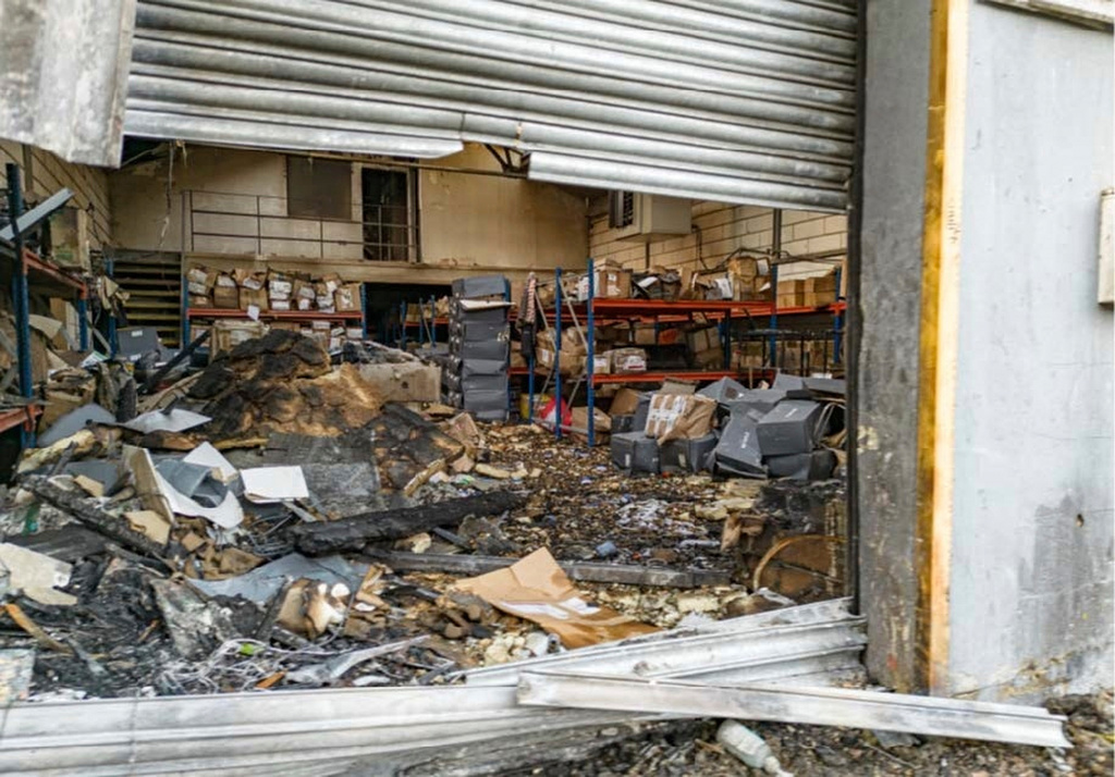 damaged items inside a warehouse